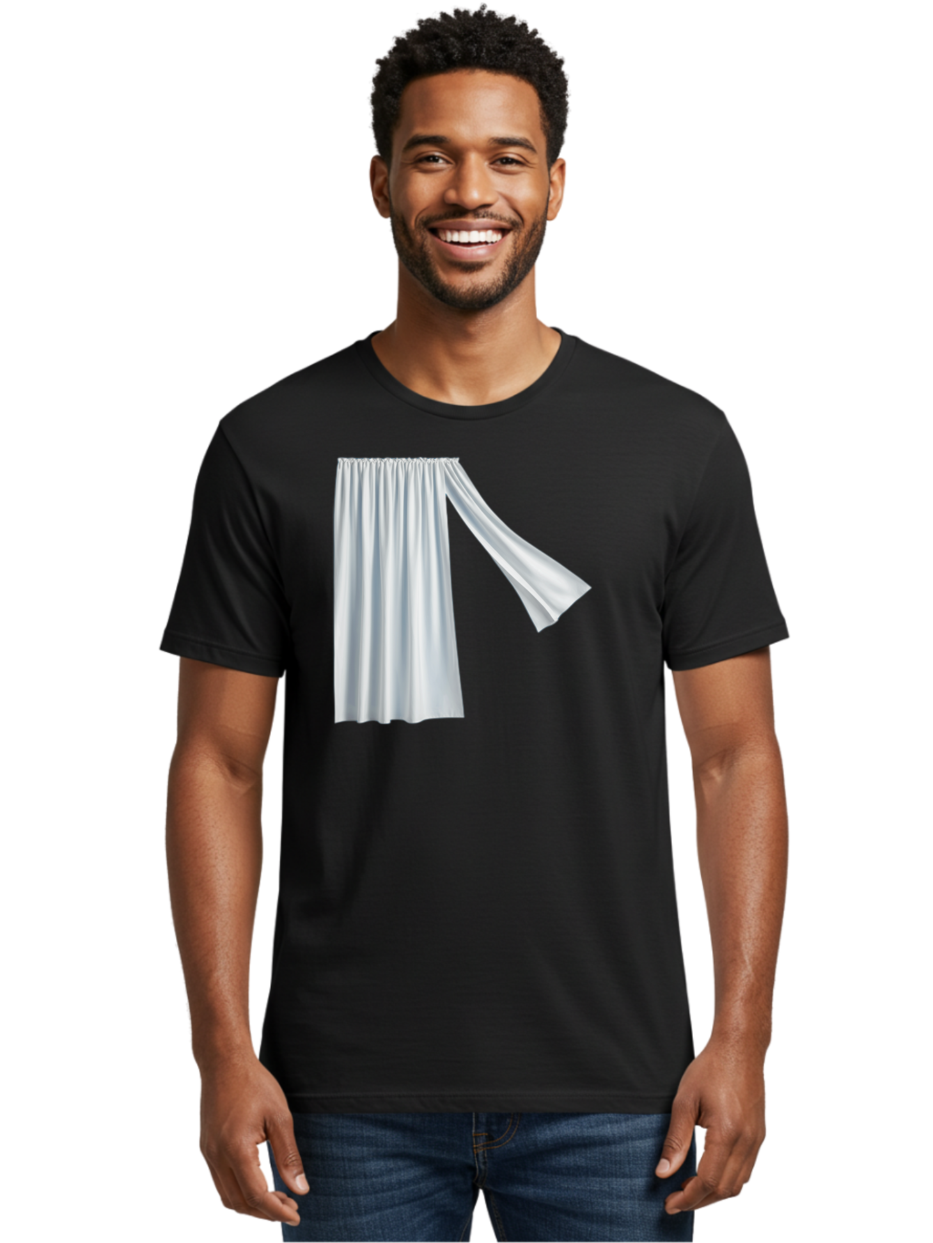 White-Curtain-2 Men'S Graphic Tee, 100% Cotton, Comfortable Casual Summer Wear, Machine Washable, Vintage Camera, Old Camera, Antique Camera, Black Camera, Classic Photography, Photography Equipment, Nostalgic Device, Film Camera, Camera Art Bah371