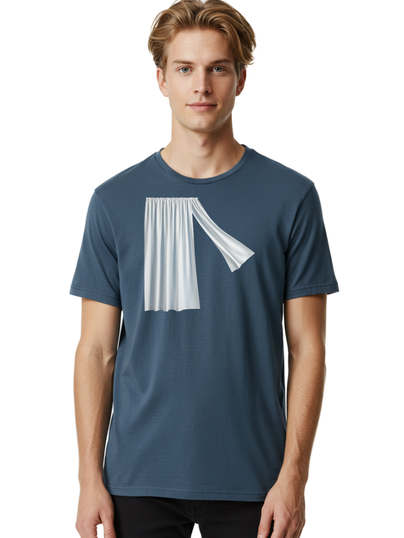 White-Curtain-2 Men'S Graphic Tee, 100% Cotton, Comfortable Casual Summer Wear, Machine Washable, Vintage Camera, Old Camera, Antique Camera, Black Camera, Classic Photography, Photography Equipment, Nostalgic Device, Film Camera, Camera Art Bah371