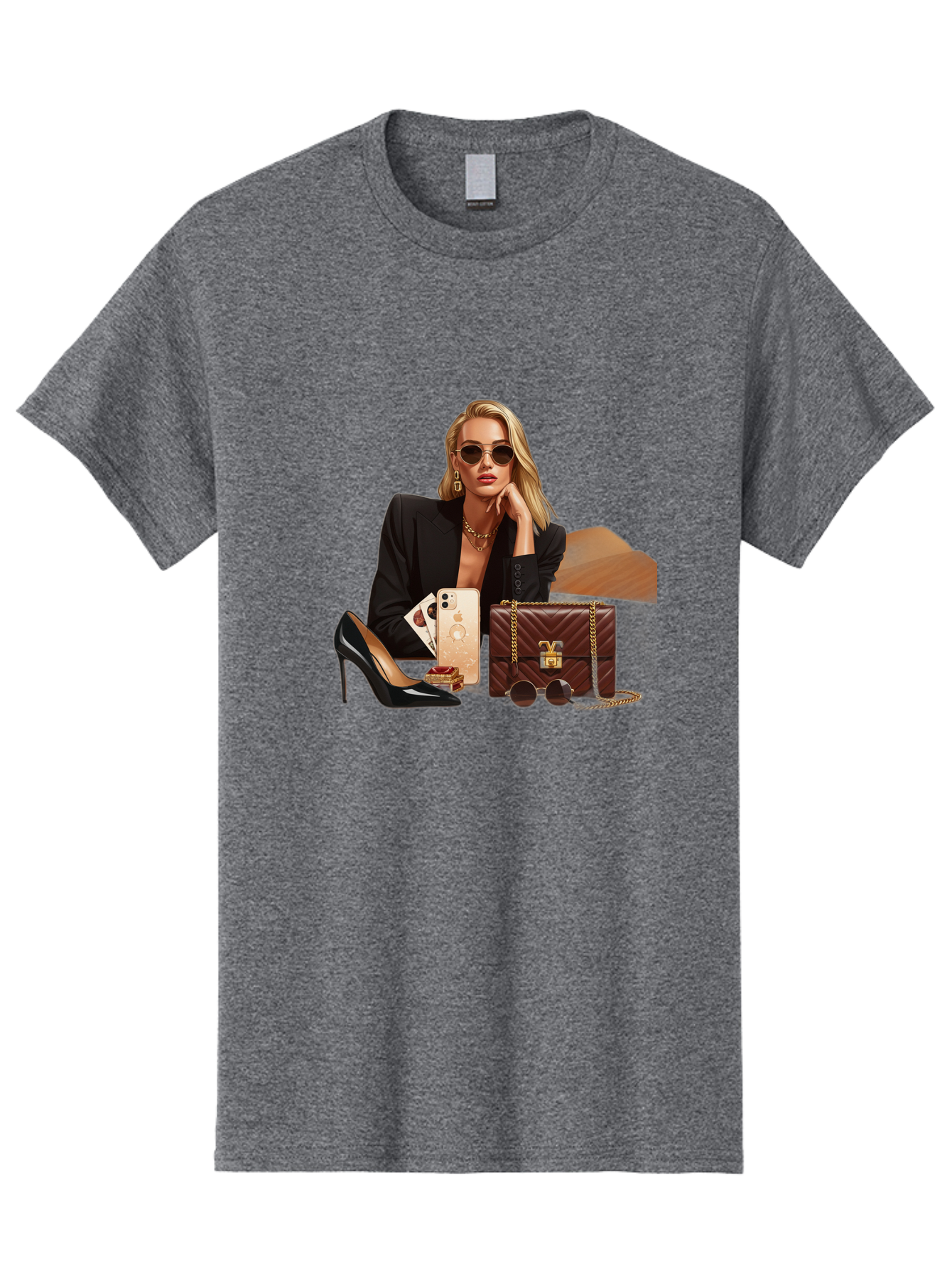 Woman-With-Luxury-Accessories Men'S Graphic Tee, 100% Cotton, Comfortable Casual Summer Wear, Machine Washable, Vintage Camera, Old Camera, Antique Camera, Black Camera, Classic Photography, Photography Equipment, Nostalgic Device, Bah395