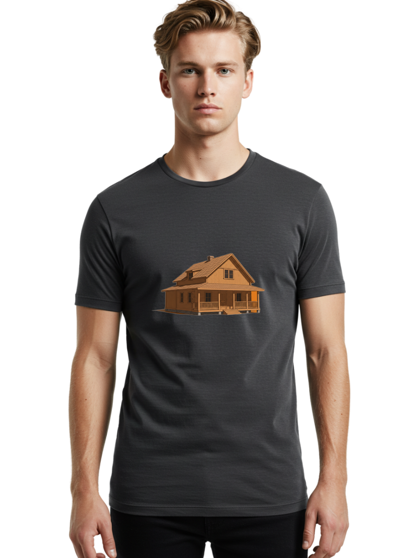 Wooden-House Men'S Graphic Tee, 100% Cotton, Comfortable Casual Summer Wear, Machine Washable, Vintage Camera, Old Camera, Antique Camera, Black Camera, Classic Photography, Photography Equipment, Nostalgic Device, Film Camera, Camera Art Bah399