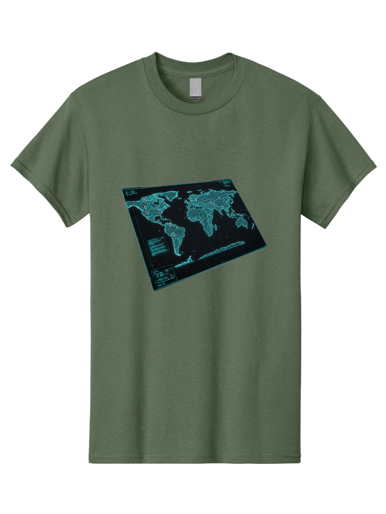 World-Map-1 Men'S Graphic Tee, 100% Cotton, Comfortable Casual Summer Wear, Machine Washable, Vintage Camera, Old Camera, Antique Camera, Black Camera, Classic Photography, Photography Equipment, Nostalgic Device, Film Camera, Camera Art Bah402