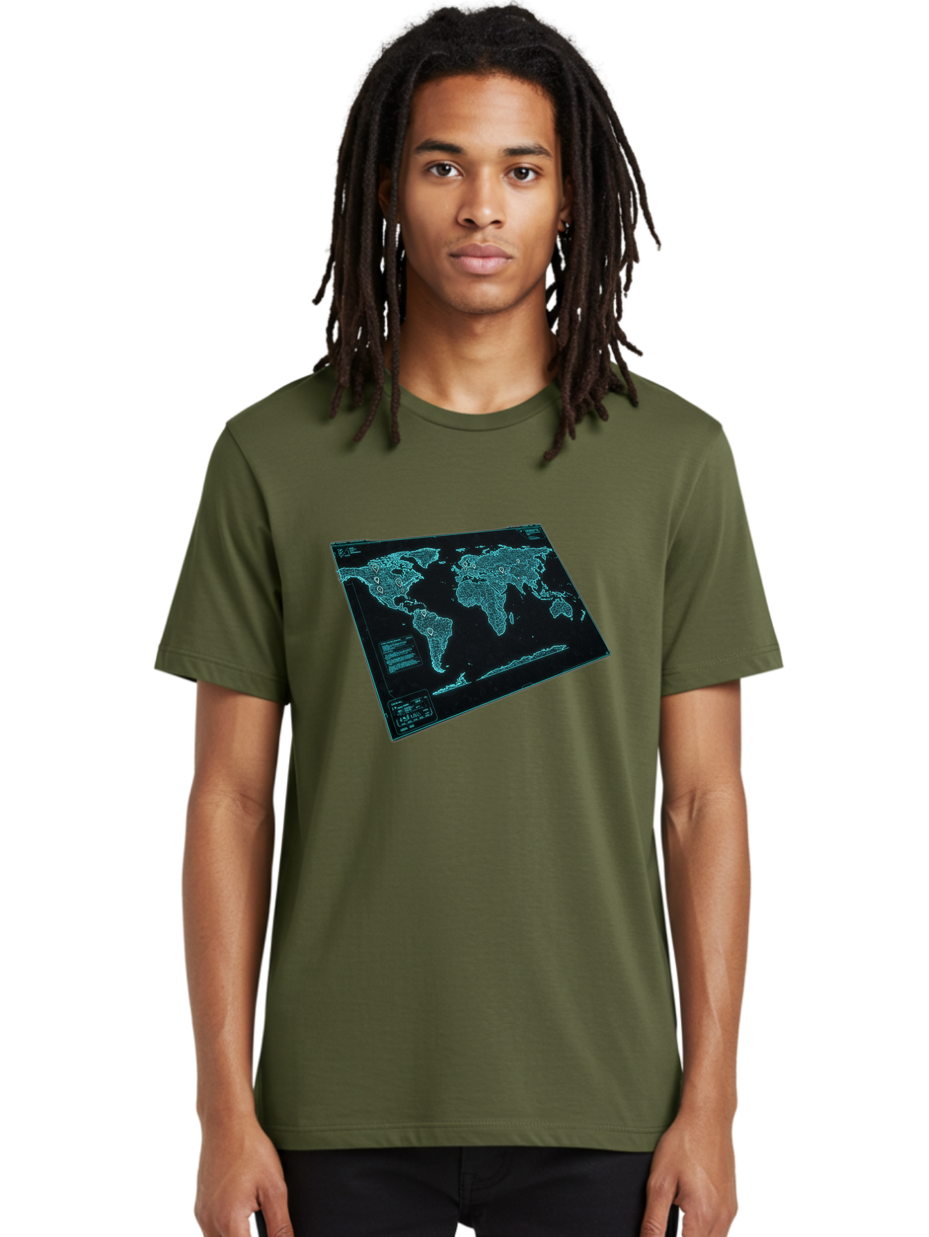 World-Map-1 Men'S Graphic Tee, 100% Cotton, Comfortable Casual Summer Wear, Machine Washable, Vintage Camera, Old Camera, Antique Camera, Black Camera, Classic Photography, Photography Equipment, Nostalgic Device, Film Camera, Camera Art Bah402