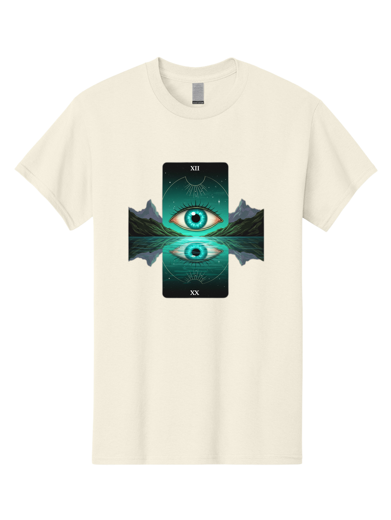 Xii-The-Moon-Tarot-Card Men'S Graphic Tee, 100% Cotton, Comfortable Casual Summer Wear, Machine Washable, Vintage Camera, Old Camera, Antique Camera, Black Camera, Classic Photography, Photography Equipment, Nostalgic Device, Film Camera, Bah407