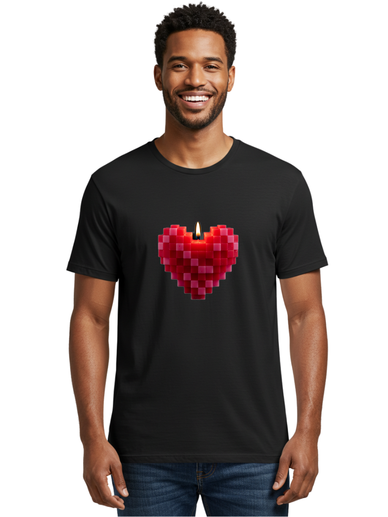 3D-Red-Heart-Candle Men'S Graphic Tee, 100% Cotton, Comfortable Casual Summer Wear, Machine Washable, Vintage Camera, Old Camera, Antique Camera, Black Camera, Classic Photography, Photography Equipment, Nostalgic Device, Film Camera, Bah419