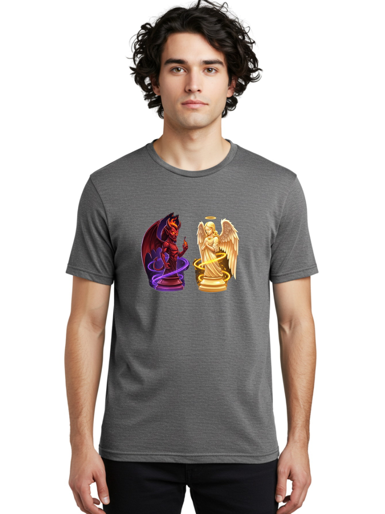 Angel-And-Demon Men'S Graphic Tee, 100% Cotton, Comfortable Casual Summer Wear, Machine Washable, Vintage Camera, Old Camera, Antique Camera, Black Camera, Classic Photography, Photography Equipment, Nostalgic Device, Film Camera, Camera Art Bah423