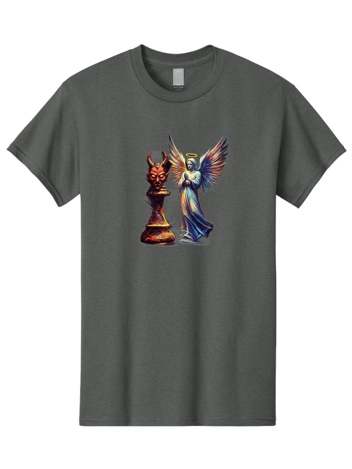 Angel-And-Devil-Chess-Pieces Men'S Graphic Tee, 100% Cotton, Comfortable Casual Summer Wear, Machine Washable, Vintage Camera, Old Camera, Antique Camera, Black Camera, Classic Photography, Photography Equipment, Nostalgic Device, Film Camera, Bah424