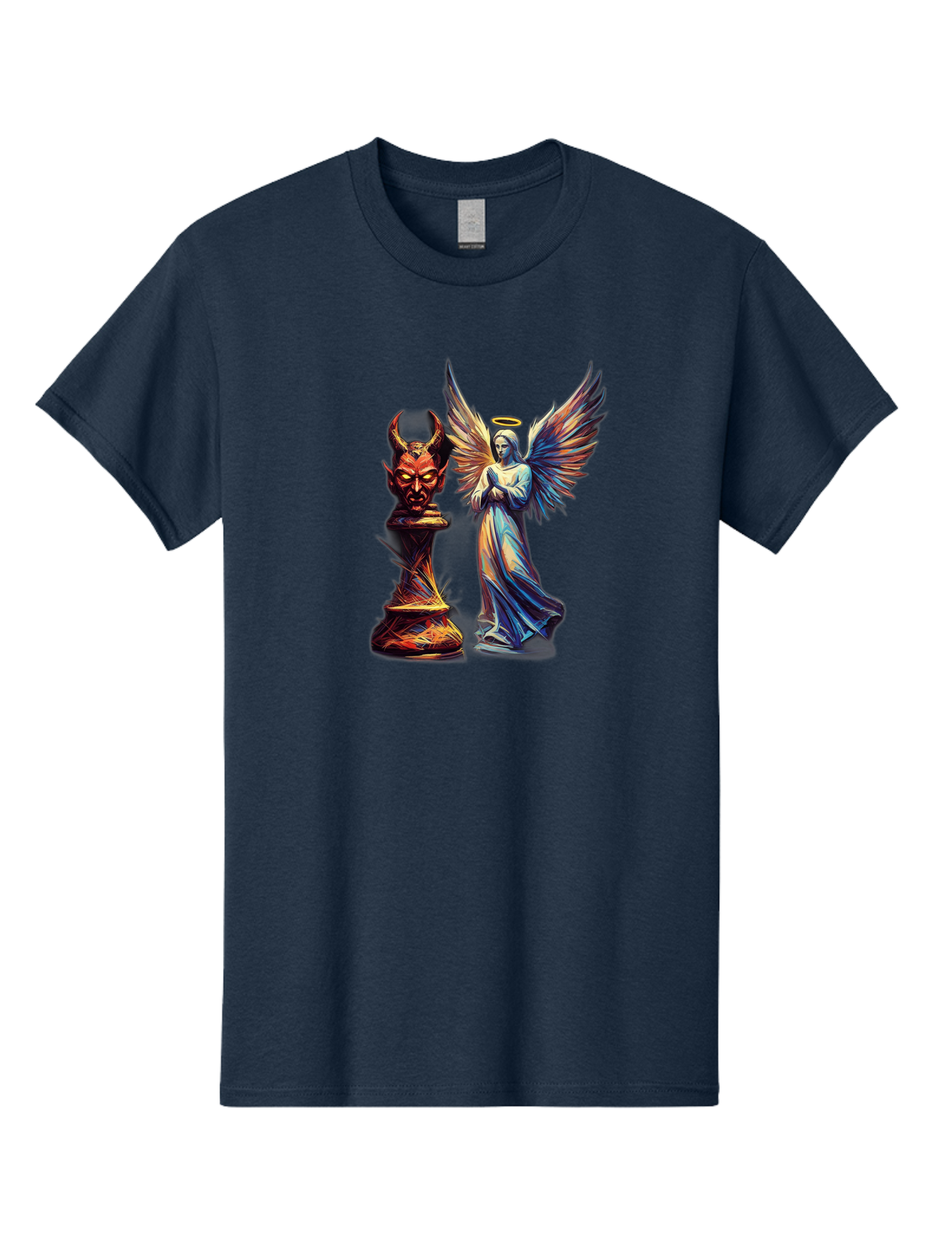 Angel-And-Devil-Chess-Pieces Men'S Graphic Tee, 100% Cotton, Comfortable Casual Summer Wear, Machine Washable, Vintage Camera, Old Camera, Antique Camera, Black Camera, Classic Photography, Photography Equipment, Nostalgic Device, Film Camera, Bah424