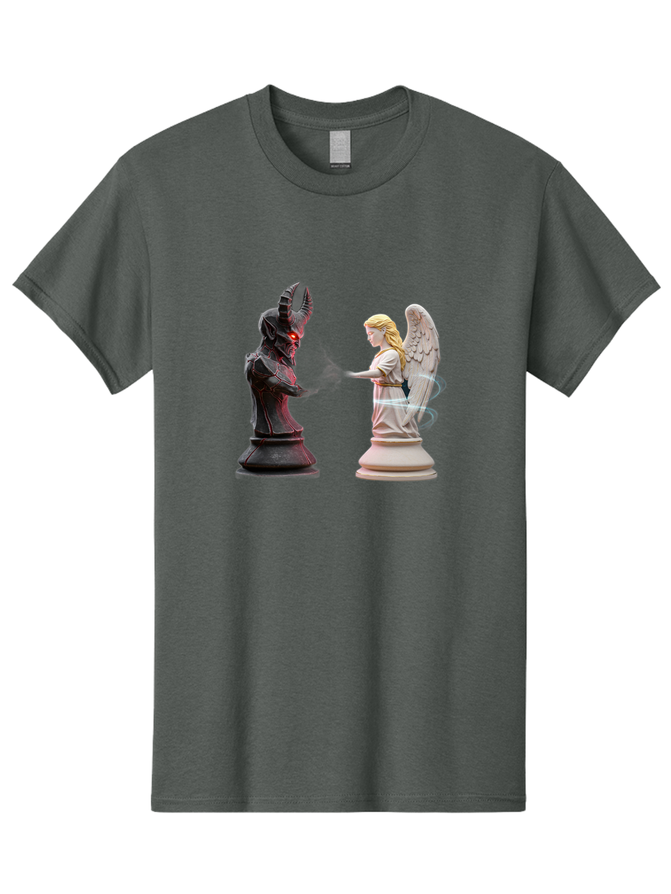 Angel-Vs-Demon-Chess Men'S Graphic Tee, 100% Cotton, Comfortable Casual Summer Wear, Machine Washable, Vintage Camera, Old Camera, Antique Camera, Black Camera, Classic Photography, Photography Equipment, Nostalgic Device, Film Camera, Bah425