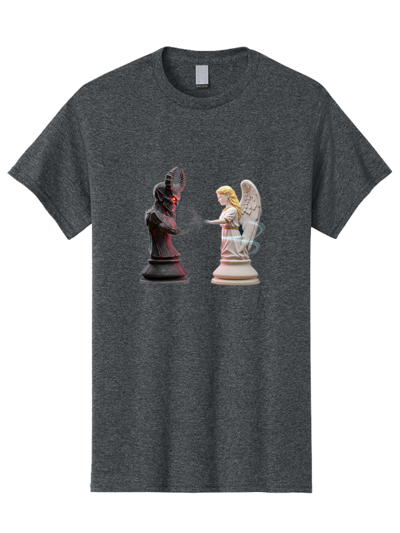 Angel-Vs-Demon-Chess Men'S Graphic Tee, 100% Cotton, Comfortable Casual Summer Wear, Machine Washable, Vintage Camera, Old Camera, Antique Camera, Black Camera, Classic Photography, Photography Equipment, Nostalgic Device, Film Camera, Bah425