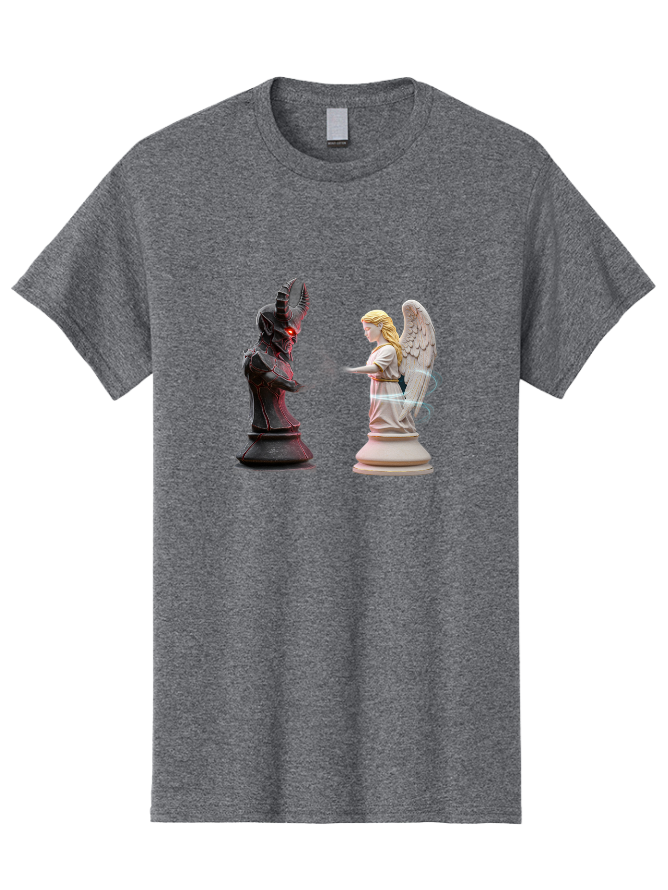 Angel-Vs-Demon-Chess Men'S Graphic Tee, 100% Cotton, Comfortable Casual Summer Wear, Machine Washable, Vintage Camera, Old Camera, Antique Camera, Black Camera, Classic Photography, Photography Equipment, Nostalgic Device, Film Camera, Bah425
