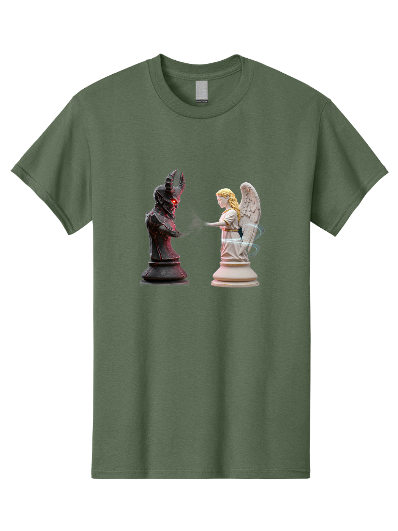 Angel-Vs-Demon-Chess Men'S Graphic Tee, 100% Cotton, Comfortable Casual Summer Wear, Machine Washable, Vintage Camera, Old Camera, Antique Camera, Black Camera, Classic Photography, Photography Equipment, Nostalgic Device, Film Camera, Bah425