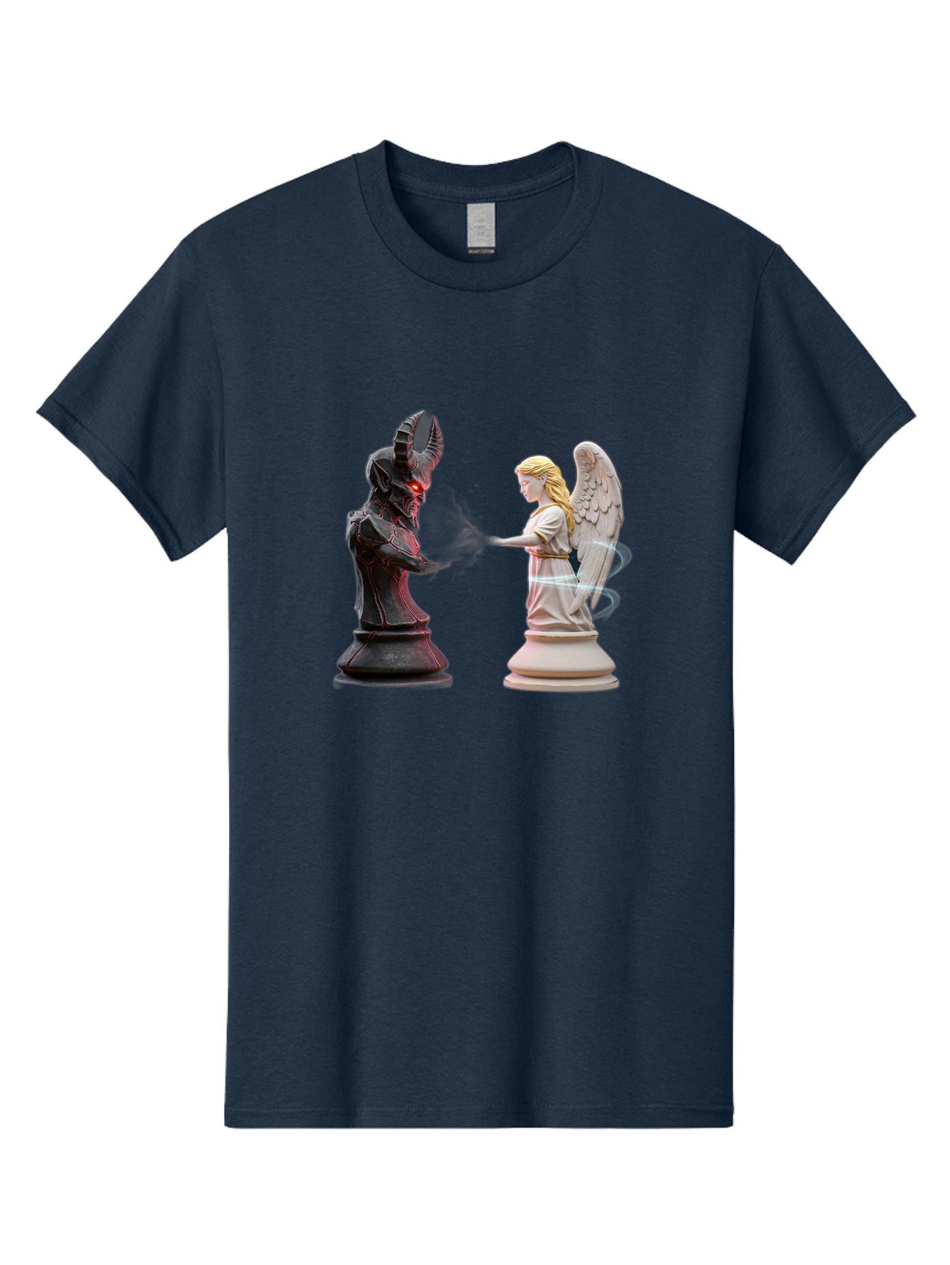 Angel-Vs-Demon-Chess Men'S Graphic Tee, 100% Cotton, Comfortable Casual Summer Wear, Machine Washable, Vintage Camera, Old Camera, Antique Camera, Black Camera, Classic Photography, Photography Equipment, Nostalgic Device, Film Camera, Bah425
