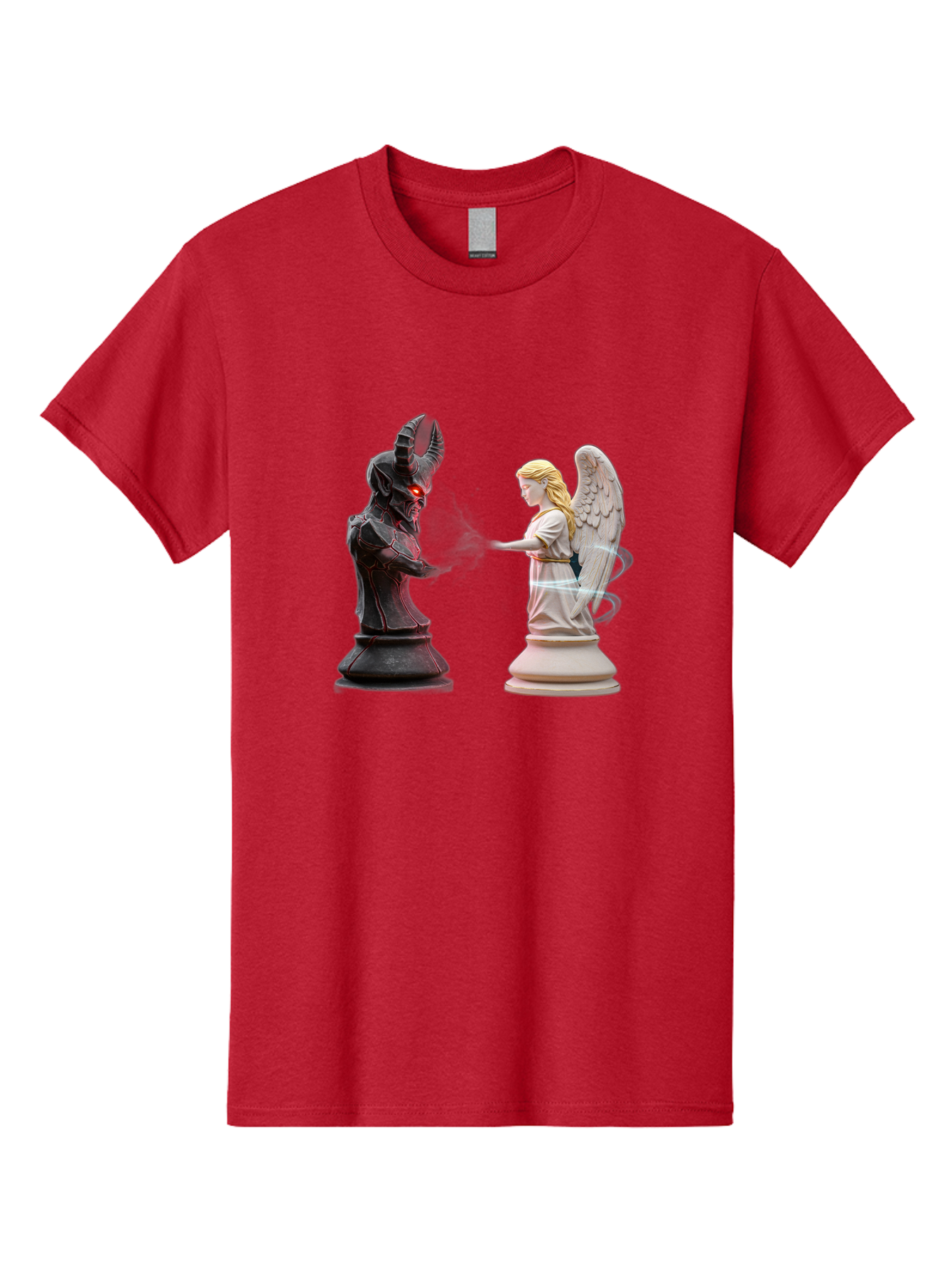 Angel-Vs-Demon-Chess Men'S Graphic Tee, 100% Cotton, Comfortable Casual Summer Wear, Machine Washable, Vintage Camera, Old Camera, Antique Camera, Black Camera, Classic Photography, Photography Equipment, Nostalgic Device, Film Camera, Bah425