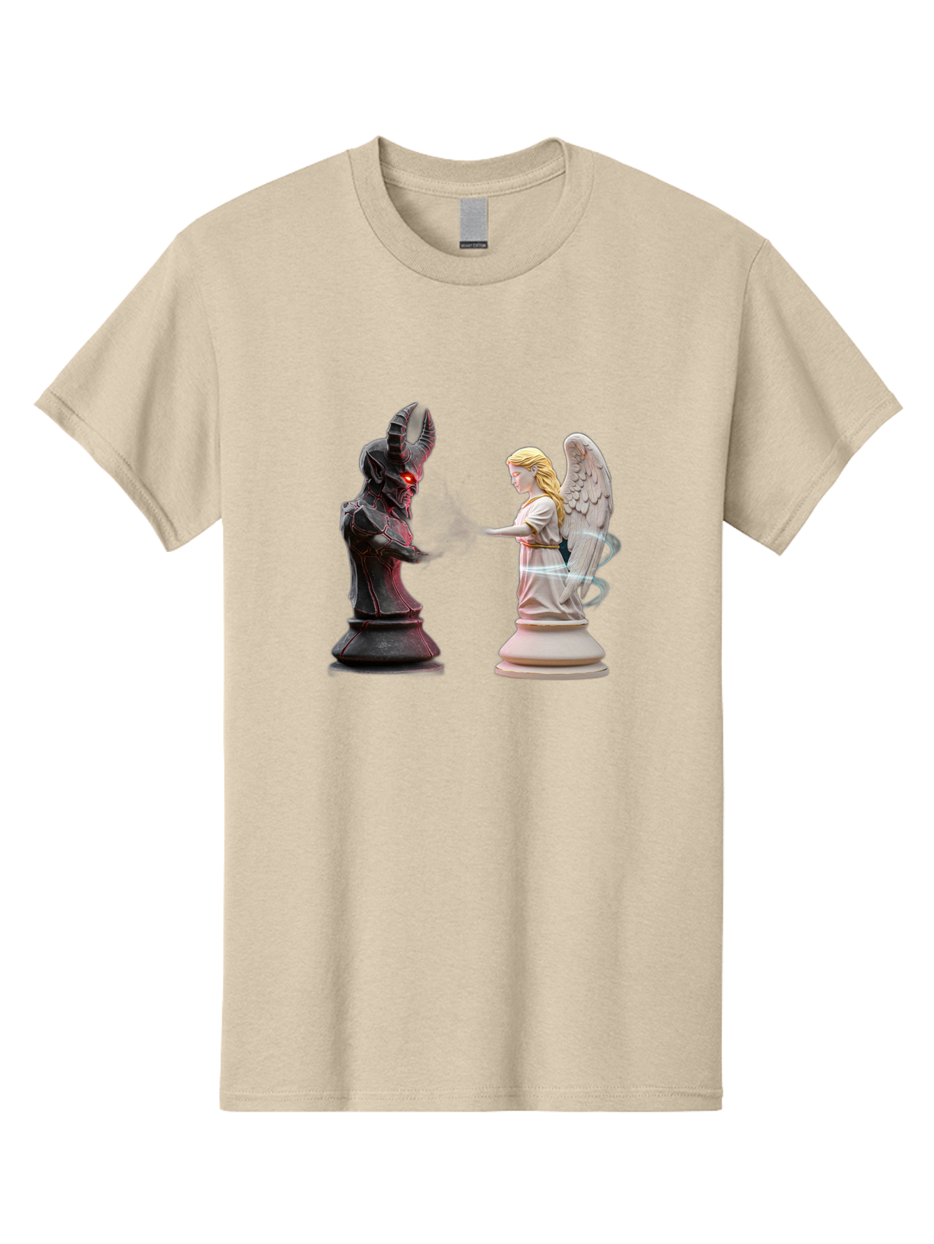 Angel-Vs-Demon-Chess Men'S Graphic Tee, 100% Cotton, Comfortable Casual Summer Wear, Machine Washable, Vintage Camera, Old Camera, Antique Camera, Black Camera, Classic Photography, Photography Equipment, Nostalgic Device, Film Camera, Bah425