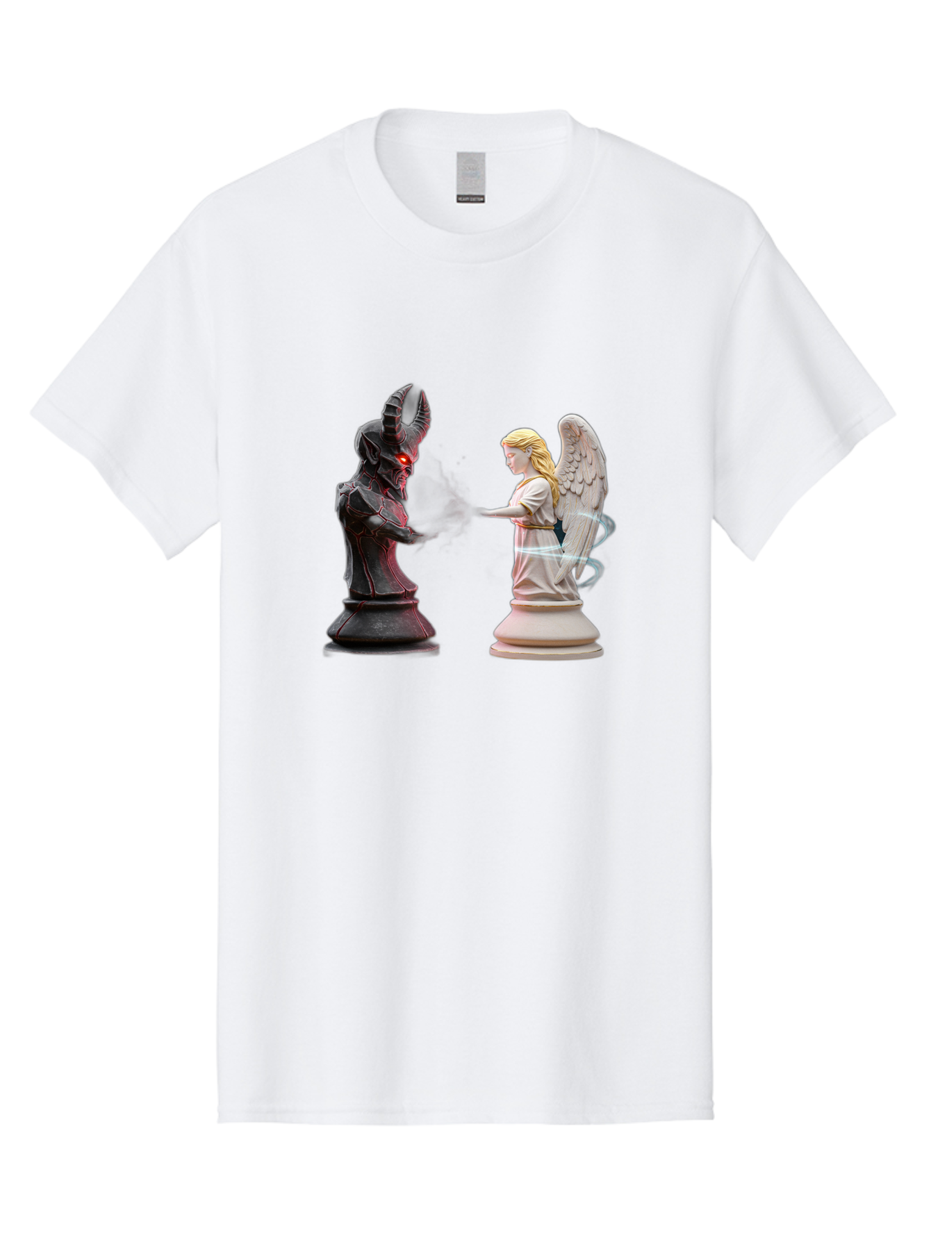 Angel-Vs-Demon-Chess Men'S Graphic Tee, 100% Cotton, Comfortable Casual Summer Wear, Machine Washable, Vintage Camera, Old Camera, Antique Camera, Black Camera, Classic Photography, Photography Equipment, Nostalgic Device, Film Camera, Bah425
