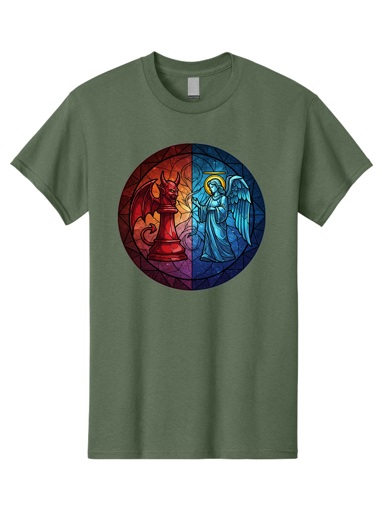 Angel-Vs-Devil-Chess-Piece Men'S Graphic Tee, 100% Cotton, Comfortable Casual Summer Wear, Machine Washable, Vintage Camera, Old Camera, Antique Camera, Black Camera, Classic Photography, Photography Equipment, Nostalgic Device, Film Camera, Bah428