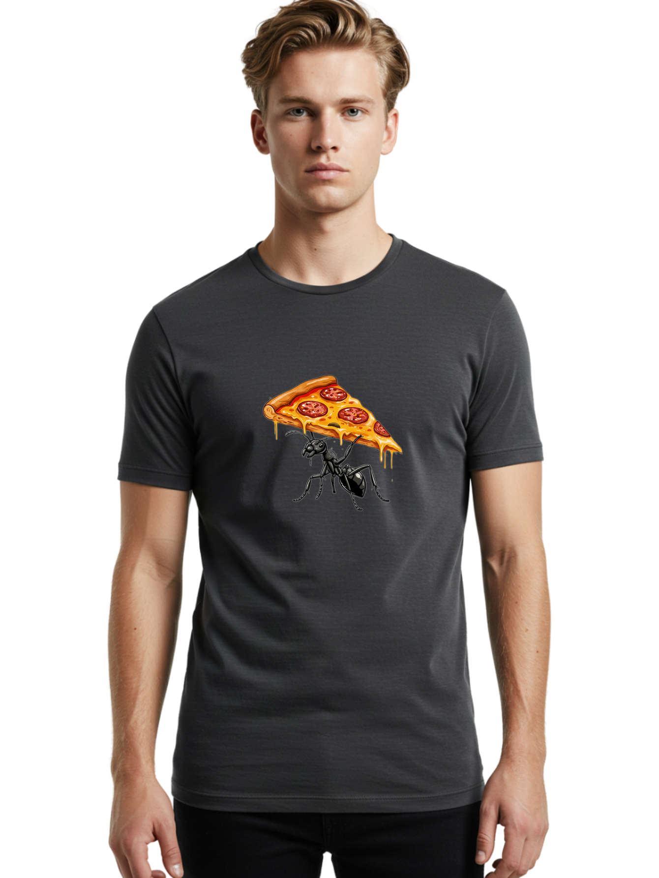 Ant-Carrying-Pizza-Slice-1 Men'S Graphic Tee, 100% Cotton, Comfortable Casual Summer Wear, Machine Washable, Vintage Camera, Old Camera, Antique Camera, Black Camera, Classic Photography, Photography Equipment, Nostalgic Device, Film Camera, Bah438