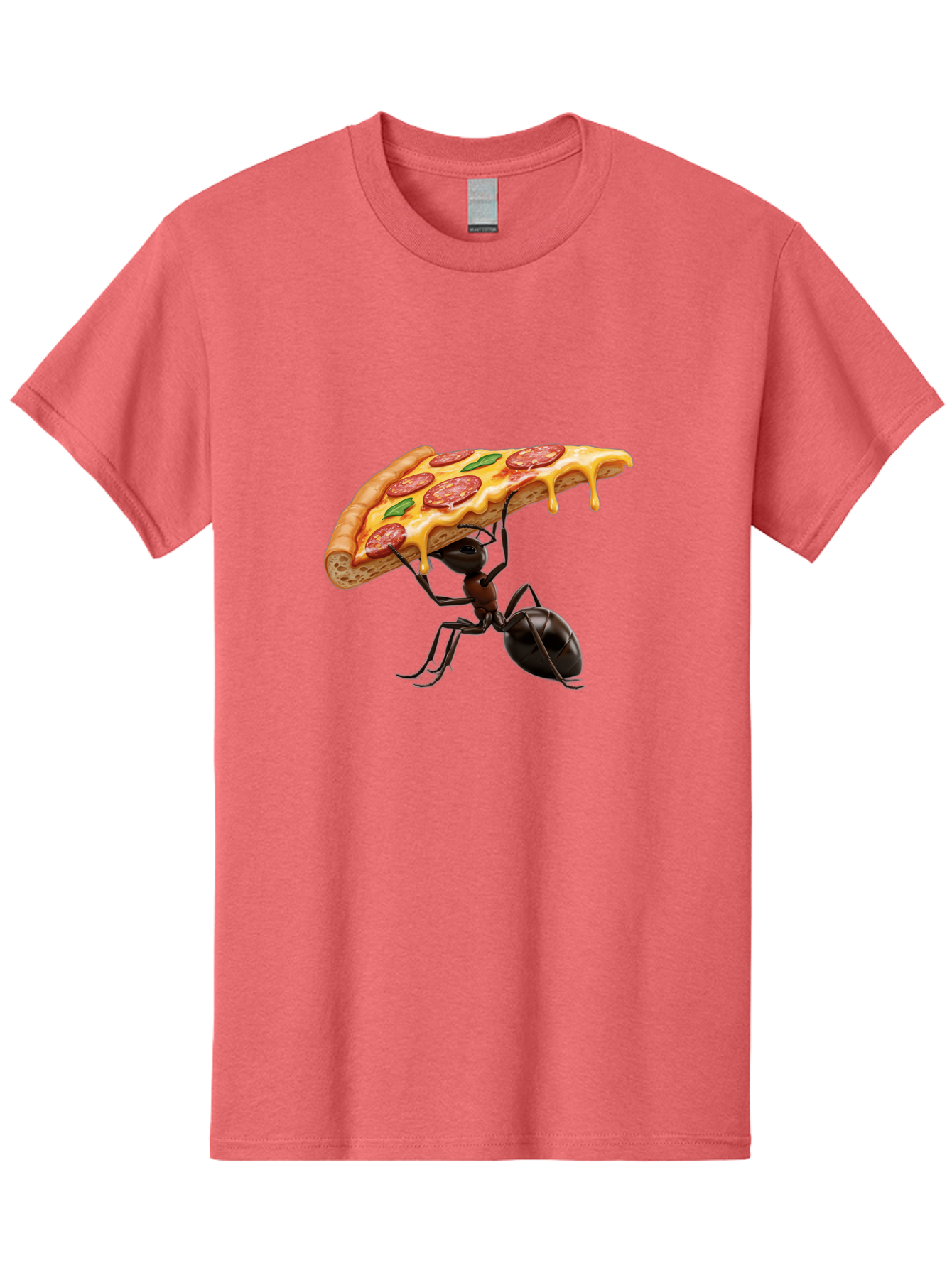 Ant-Holding-Pizza Men'S Graphic Tee, 100% Cotton, Comfortable Casual Summer Wear, Machine Washable, Vintage Camera, Old Camera, Antique Camera, Black Camera, Classic Photography, Photography Equipment, Nostalgic Device, Film Camera, Camera Art Bah446