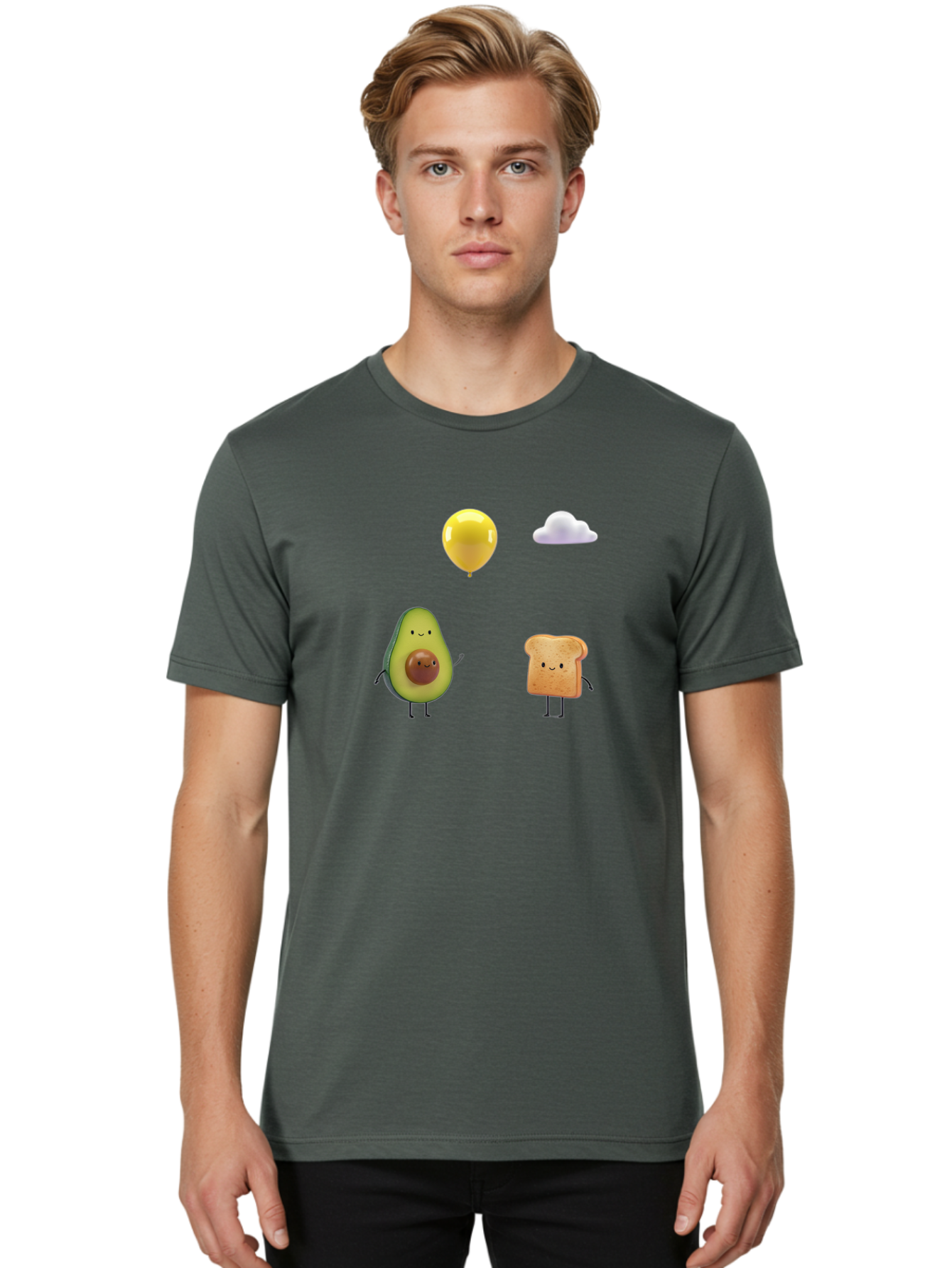 Avocado-Toast-Characters-1 Men'S Graphic Tee, 100% Cotton, Comfortable Casual Summer Wear, Machine Washable, Vintage Camera, Old Camera, Antique Camera, Black Camera, Classic Photography, Photography Equipment, Nostalgic Device, Film Camera, Bah531