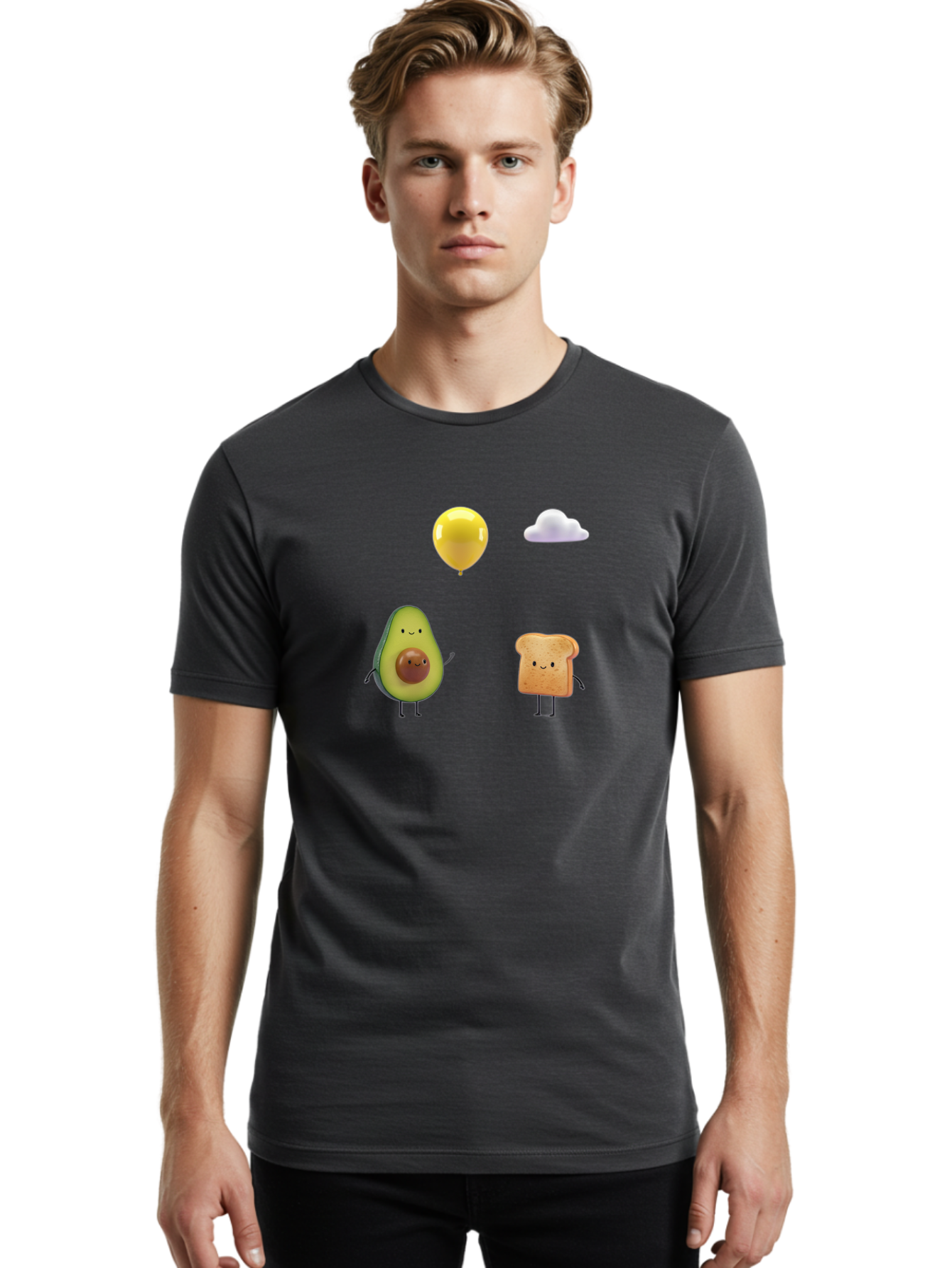 Avocado-Toast-Characters-1 Men'S Graphic Tee, 100% Cotton, Comfortable Casual Summer Wear, Machine Washable, Vintage Camera, Old Camera, Antique Camera, Black Camera, Classic Photography, Photography Equipment, Nostalgic Device, Film Camera, Bah531