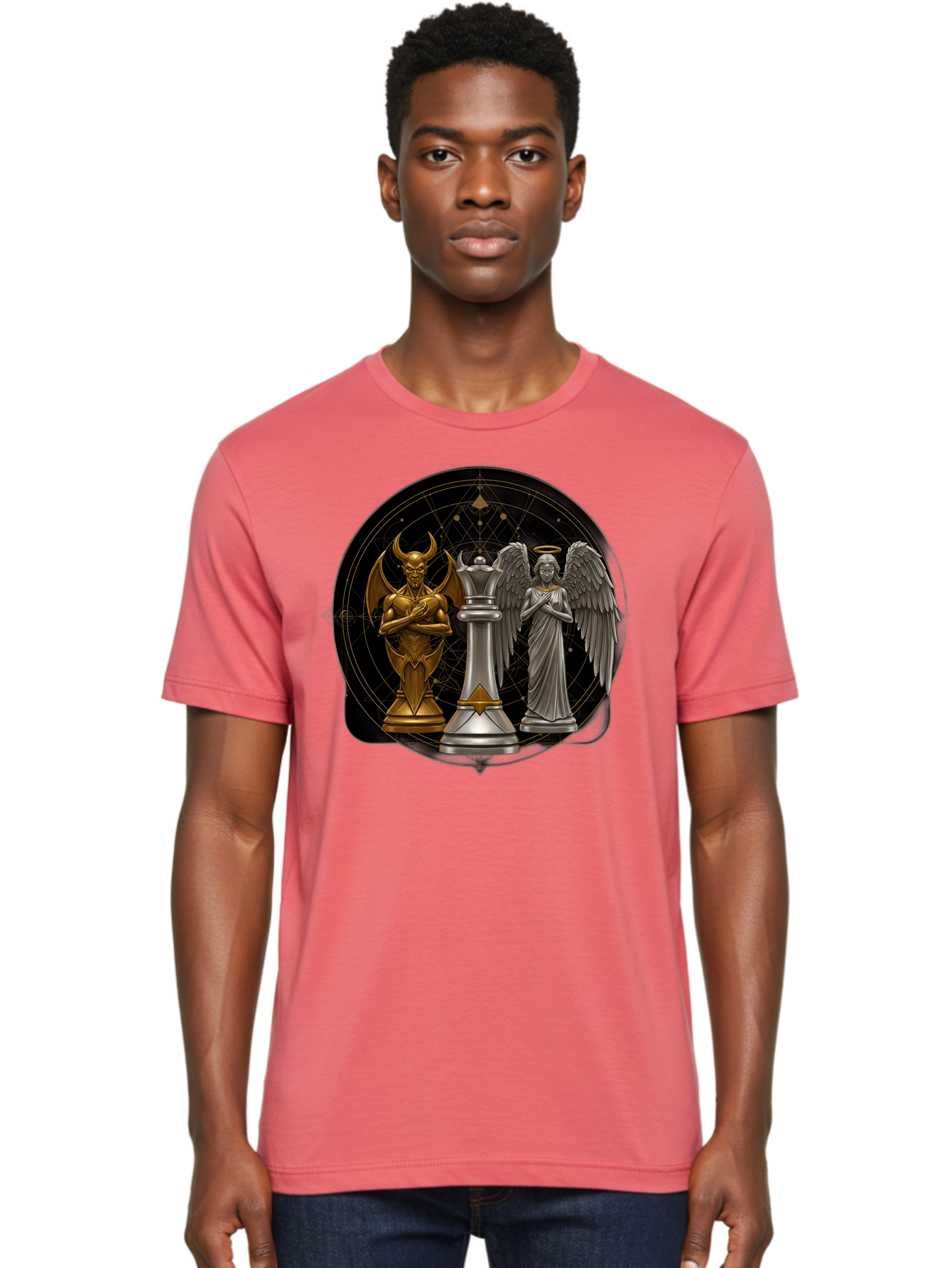 Baphomet-Angel-Queen Men'S Graphic Tee, 100% Cotton, Comfortable Casual Summer Wear, Machine Washable, Vintage Camera, Old Camera, Antique Camera, Black Camera, Classic Photography, Photography Equipment, Nostalgic Device, Film Camera, Bah550