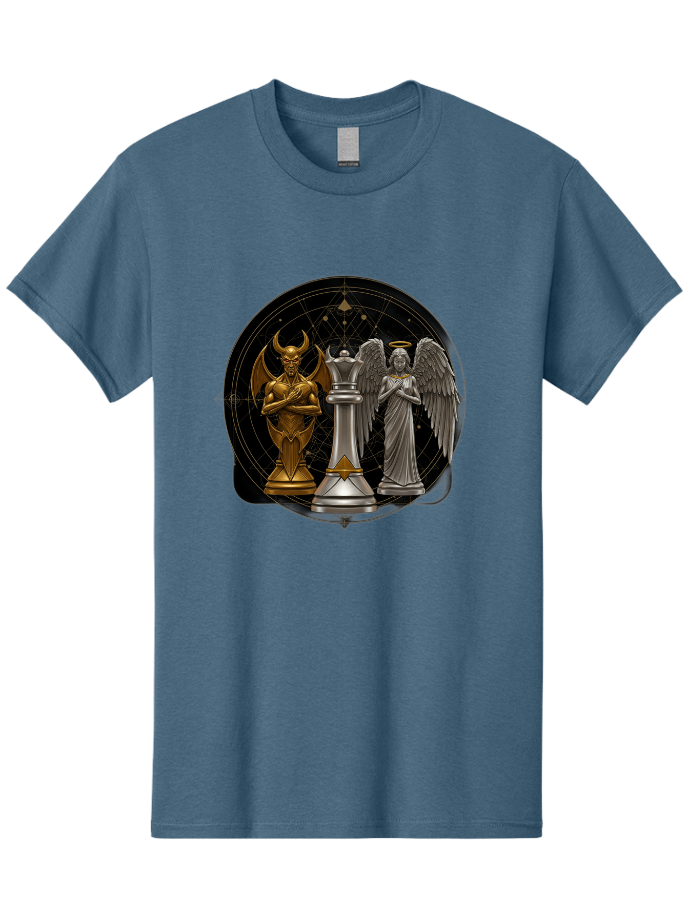 Baphomet-Angel-Queen Men'S Graphic Tee, 100% Cotton, Comfortable Casual Summer Wear, Machine Washable, Vintage Camera, Old Camera, Antique Camera, Black Camera, Classic Photography, Photography Equipment, Nostalgic Device, Film Camera, Bah550