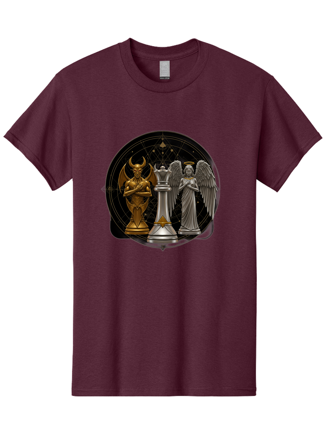 Baphomet-Angel-Queen Men'S Graphic Tee, 100% Cotton, Comfortable Casual Summer Wear, Machine Washable, Vintage Camera, Old Camera, Antique Camera, Black Camera, Classic Photography, Photography Equipment, Nostalgic Device, Film Camera, Bah550