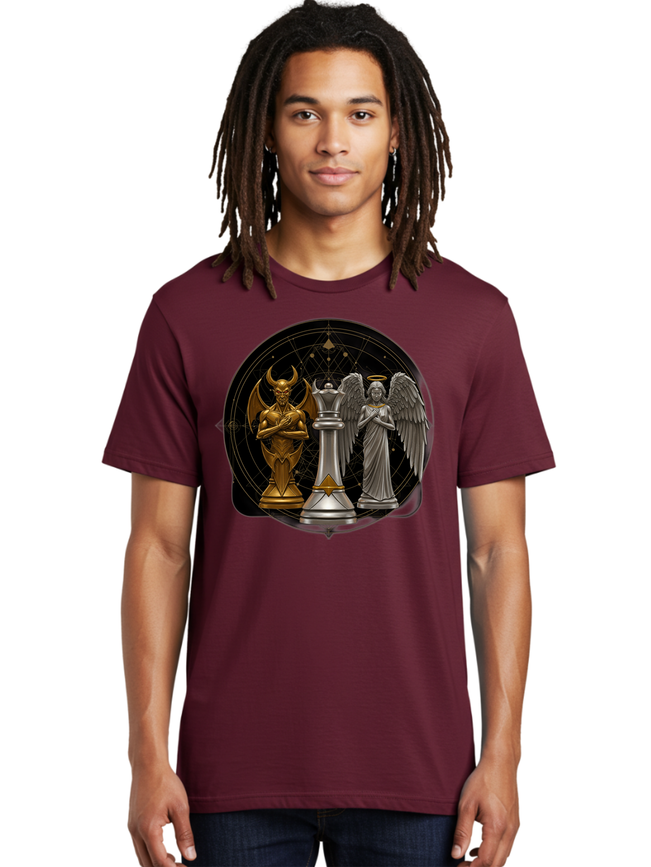 Baphomet-Angel-Queen Men'S Graphic Tee, 100% Cotton, Comfortable Casual Summer Wear, Machine Washable, Vintage Camera, Old Camera, Antique Camera, Black Camera, Classic Photography, Photography Equipment, Nostalgic Device, Film Camera, Bah550