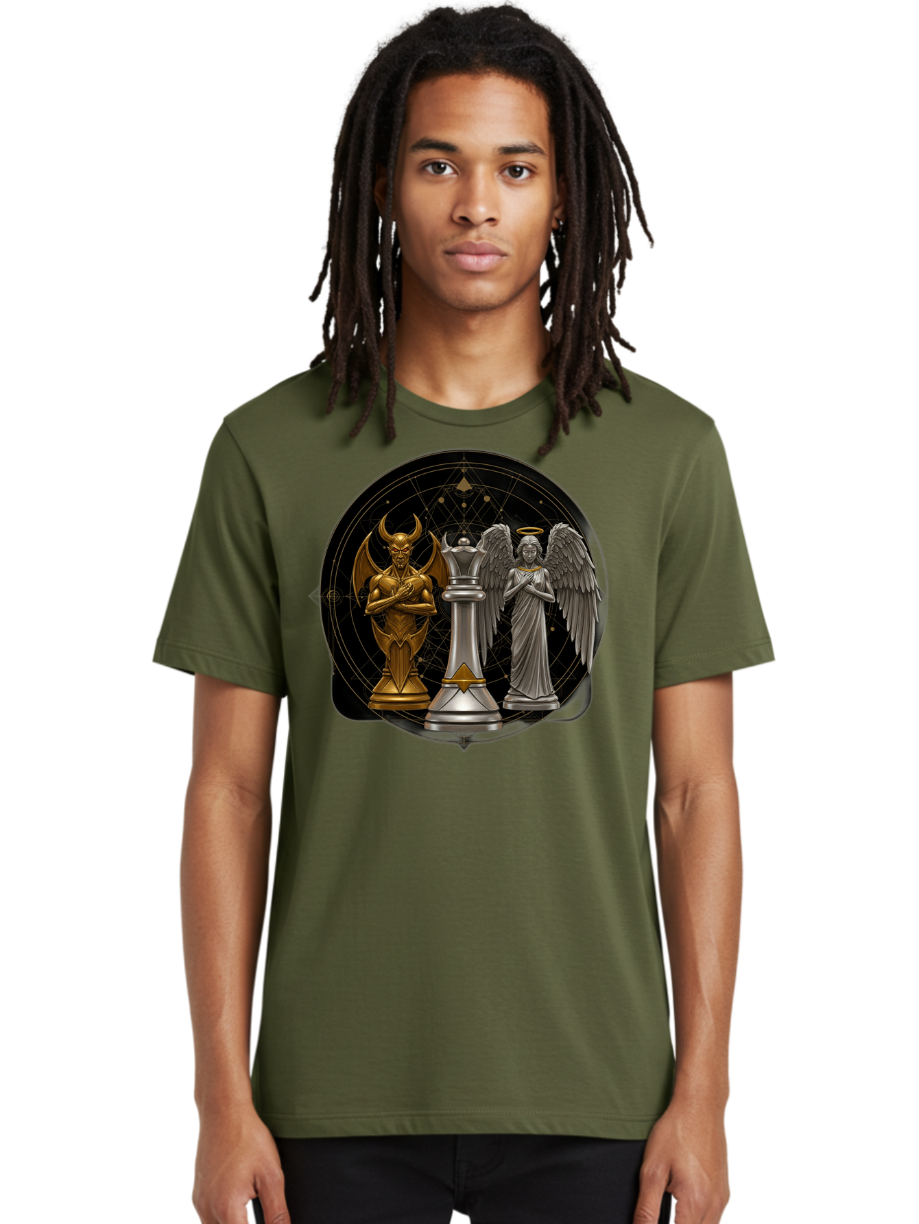 Baphomet-Angel-Queen Men'S Graphic Tee, 100% Cotton, Comfortable Casual Summer Wear, Machine Washable, Vintage Camera, Old Camera, Antique Camera, Black Camera, Classic Photography, Photography Equipment, Nostalgic Device, Film Camera, Bah550