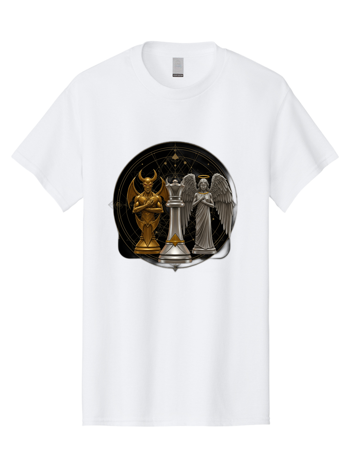 Baphomet-Angel-Queen Men'S Graphic Tee, 100% Cotton, Comfortable Casual Summer Wear, Machine Washable, Vintage Camera, Old Camera, Antique Camera, Black Camera, Classic Photography, Photography Equipment, Nostalgic Device, Film Camera, Bah550