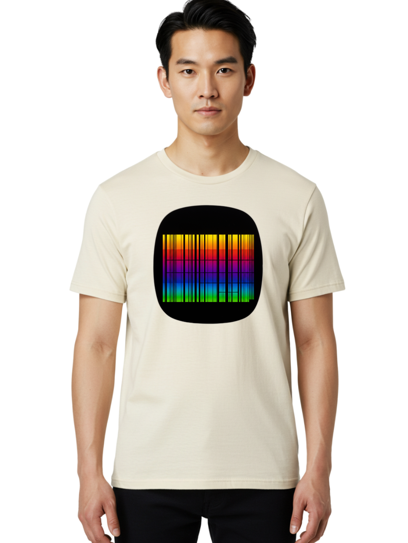 Barcode-Tv-Screen Men'S Graphic Tee, 100% Cotton, Comfortable Casual Summer Wear, Machine Washable, Vintage Camera, Old Camera, Antique Camera, Black Camera, Classic Photography, Photography Equipment, Nostalgic Device, Film Camera, Camera Art Bah551