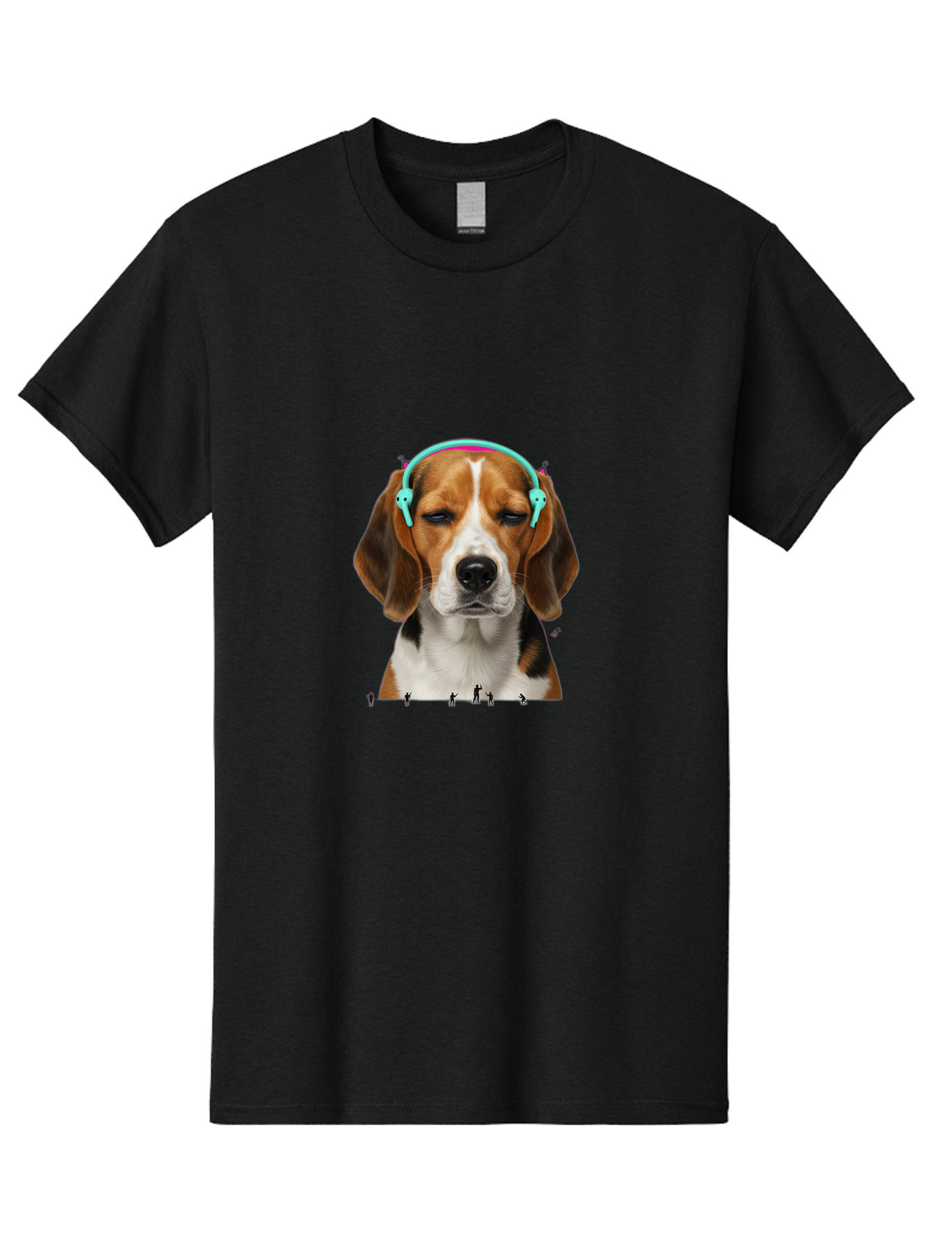 Beagle-Headphones Men'S Graphic Tee, 100% Cotton, Comfortable Casual Summer Wear, Machine Washable, Vintage Camera, Old Camera, Antique Camera, Black Camera, Classic Photography, Photography Equipment, Nostalgic Device, Film Camera, Camera Art Bah566