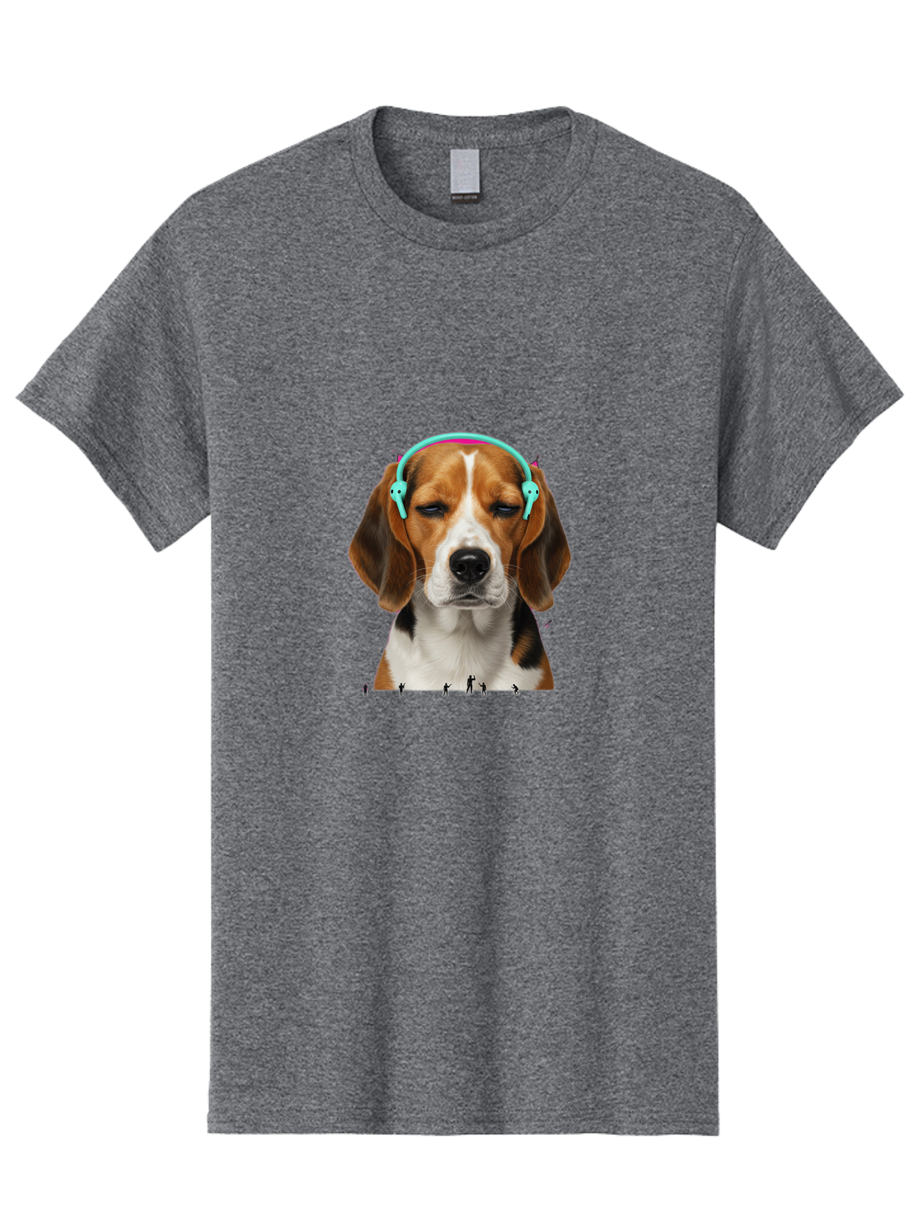 Beagle-Headphones Men'S Graphic Tee, 100% Cotton, Comfortable Casual Summer Wear, Machine Washable, Vintage Camera, Old Camera, Antique Camera, Black Camera, Classic Photography, Photography Equipment, Nostalgic Device, Film Camera, Camera Art Bah566