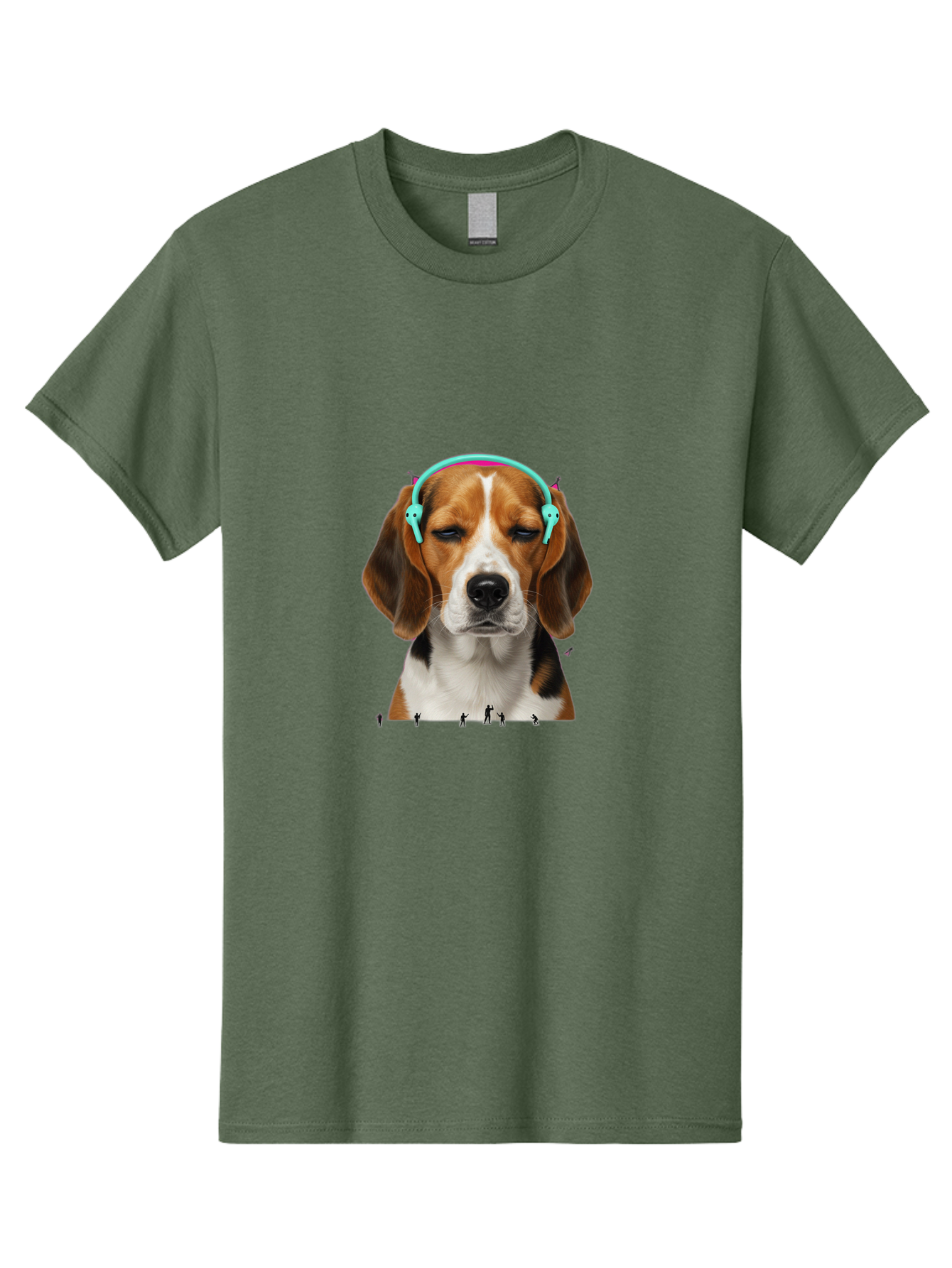 Beagle-Headphones Men'S Graphic Tee, 100% Cotton, Comfortable Casual Summer Wear, Machine Washable, Vintage Camera, Old Camera, Antique Camera, Black Camera, Classic Photography, Photography Equipment, Nostalgic Device, Film Camera, Camera Art Bah566