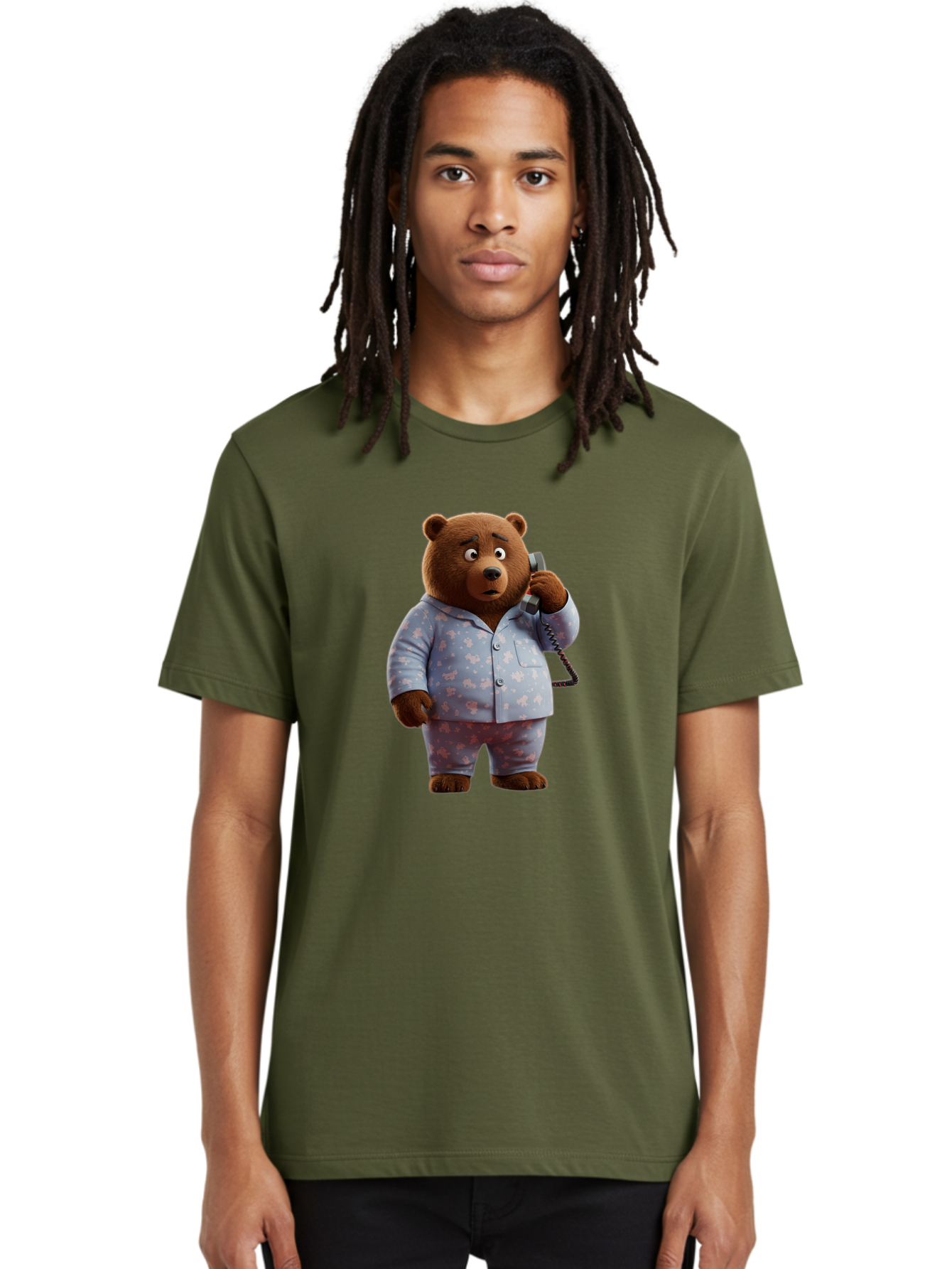 Bear-On-Phone Men'S Graphic Tee, 100% Cotton, Comfortable Casual Summer Wear, Machine Washable, Vintage Camera, Old Camera, Antique Camera, Black Camera, Classic Photography, Photography Equipment, Nostalgic Device, Film Camera, Camera Art Bah586