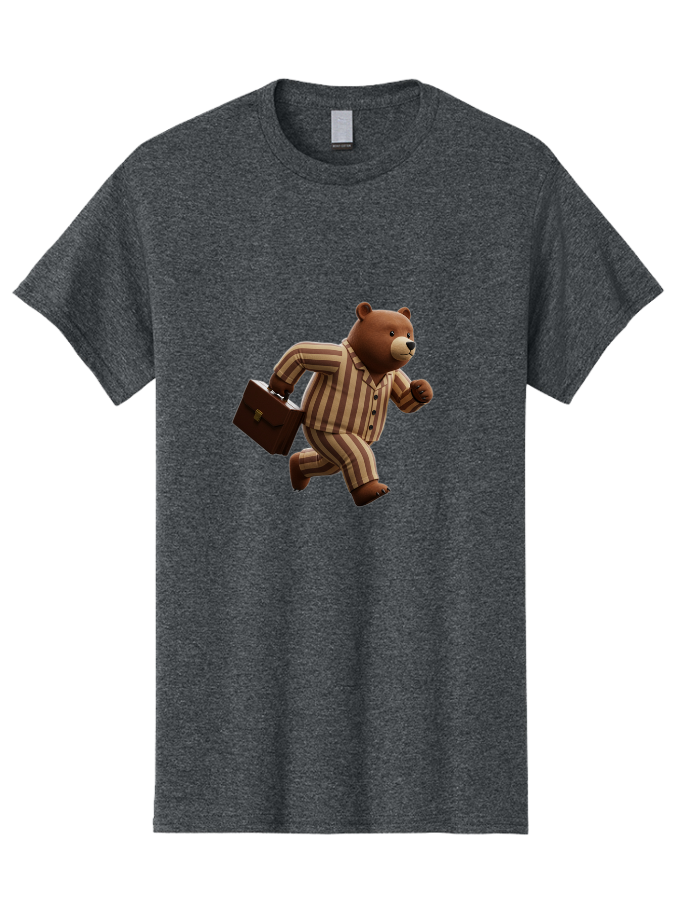 Bear-Running-With-Briefcase Men'S Graphic Tee, 100% Cotton, Comfortable Casual Summer Wear, Machine Washable, Vintage Camera, Old Camera, Antique Camera, Black Camera, Classic Photography, Photography Equipment, Nostalgic Device, Film Camera, Bah587