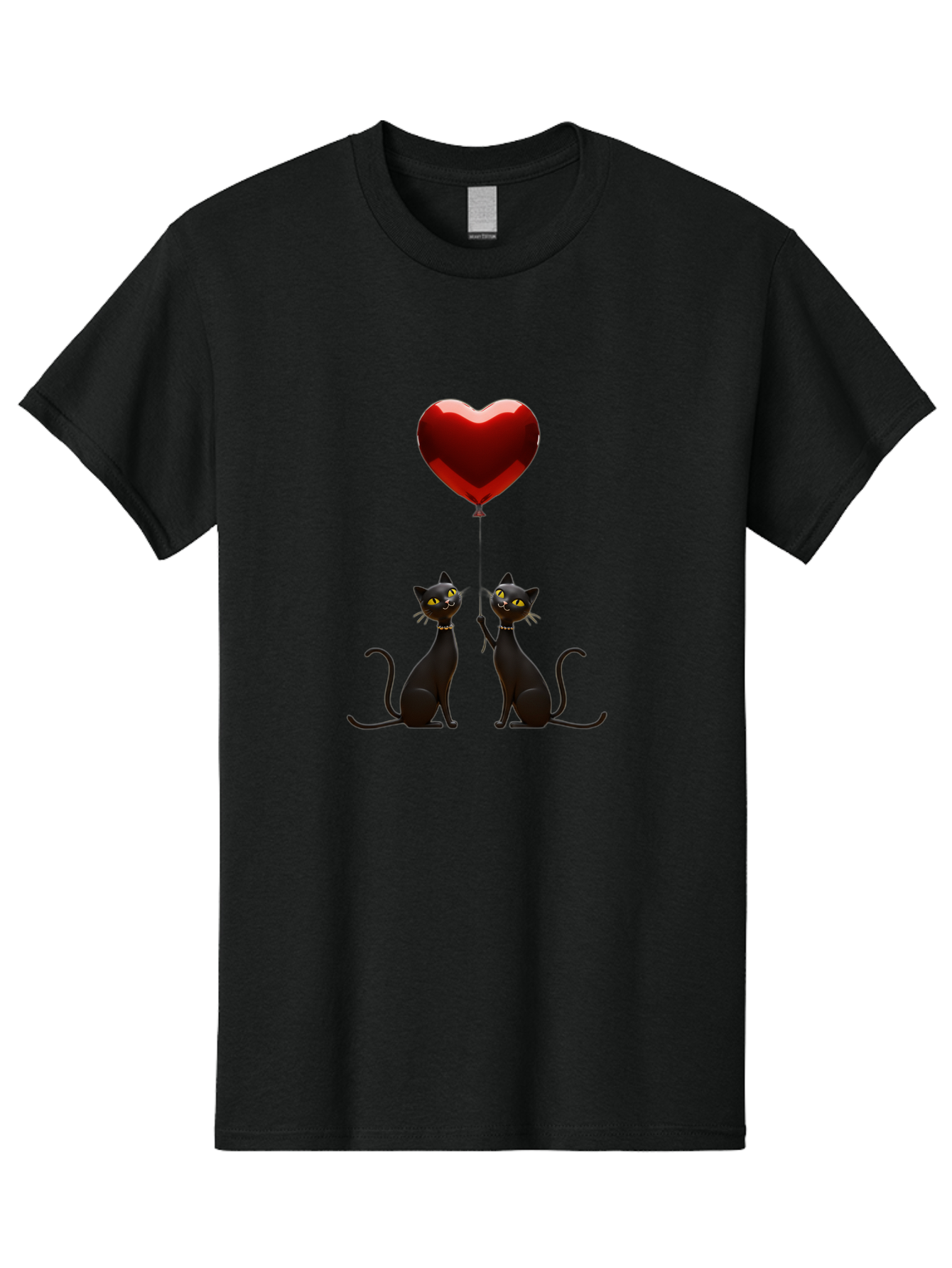 Black-Cats-And-Heart-Balloon Men'S Graphic Tee, 100% Cotton, Comfortable Casual Summer Wear, Machine Washable, Vintage Camera, Old Camera, Antique Camera, Black Camera, Classic Photography, Photography Equipment, Nostalgic Device, Film Camera, Bah594