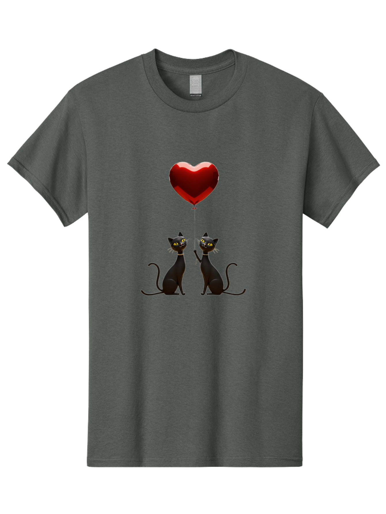 Black-Cats-And-Heart-Balloon Men'S Graphic Tee, 100% Cotton, Comfortable Casual Summer Wear, Machine Washable, Vintage Camera, Old Camera, Antique Camera, Black Camera, Classic Photography, Photography Equipment, Nostalgic Device, Film Camera, Bah594