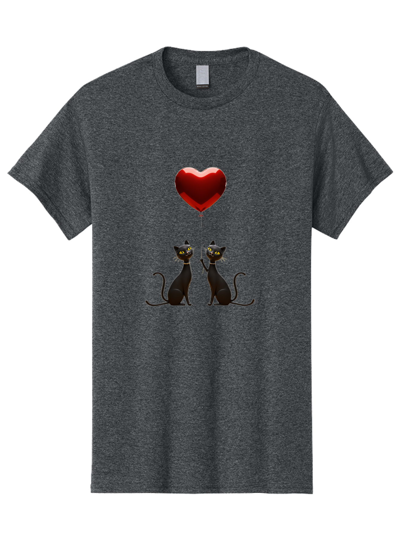 Black-Cats-And-Heart-Balloon Men'S Graphic Tee, 100% Cotton, Comfortable Casual Summer Wear, Machine Washable, Vintage Camera, Old Camera, Antique Camera, Black Camera, Classic Photography, Photography Equipment, Nostalgic Device, Film Camera, Bah594