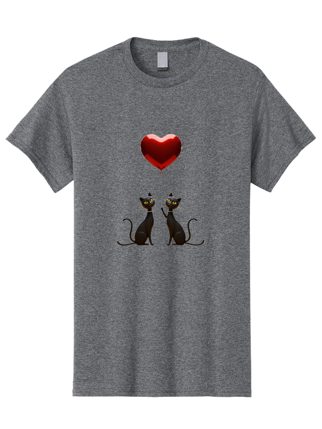 Black-Cats-And-Heart-Balloon Men'S Graphic Tee, 100% Cotton, Comfortable Casual Summer Wear, Machine Washable, Vintage Camera, Old Camera, Antique Camera, Black Camera, Classic Photography, Photography Equipment, Nostalgic Device, Film Camera, Bah594