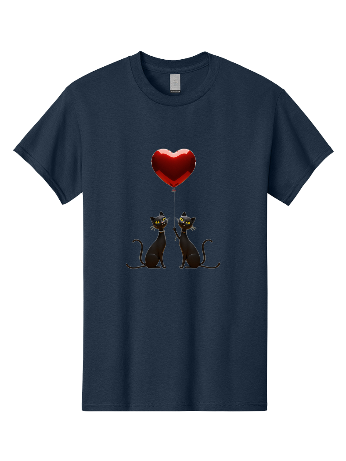 Black-Cats-And-Heart-Balloon Men'S Graphic Tee, 100% Cotton, Comfortable Casual Summer Wear, Machine Washable, Vintage Camera, Old Camera, Antique Camera, Black Camera, Classic Photography, Photography Equipment, Nostalgic Device, Film Camera, Bah594