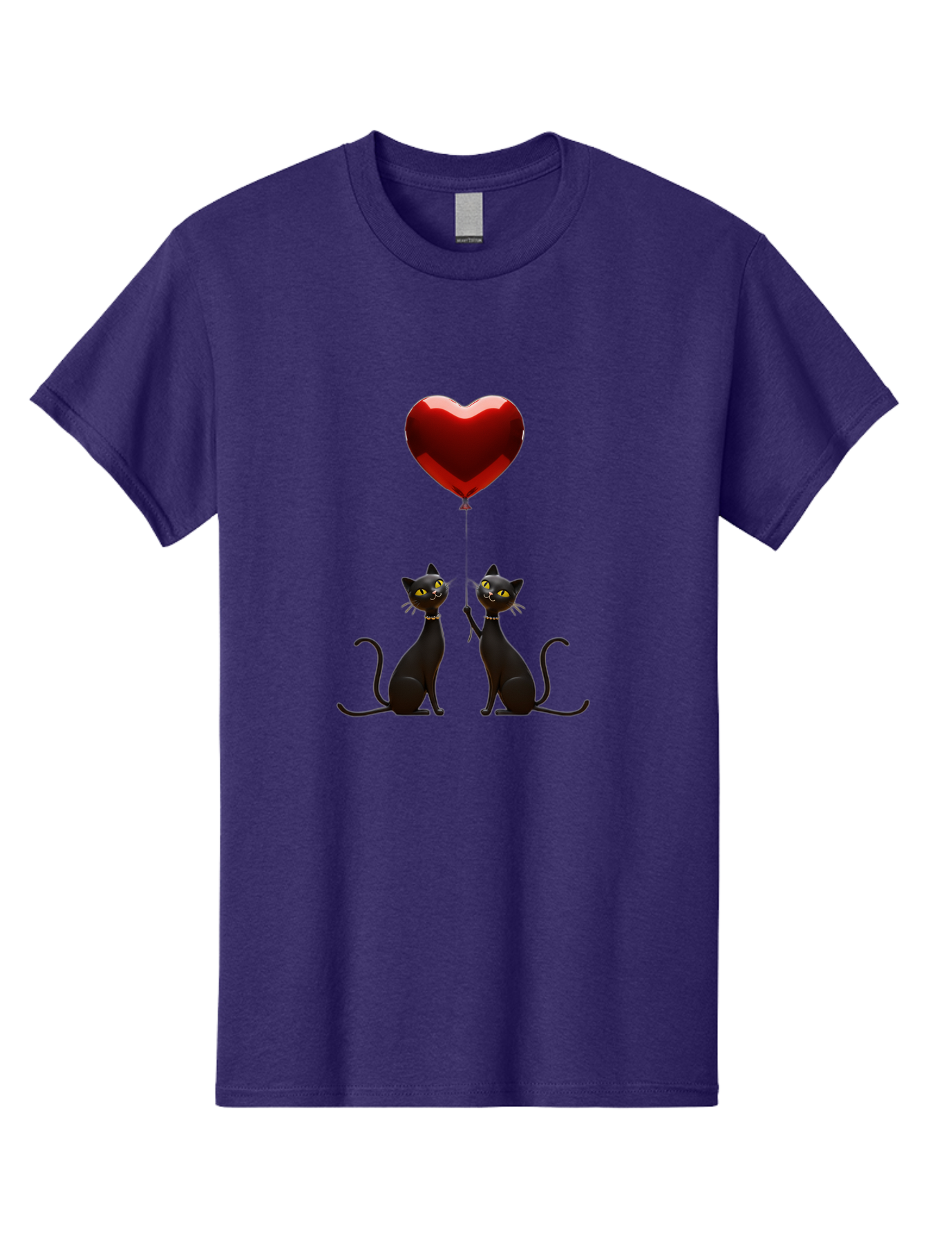 Black-Cats-And-Heart-Balloon Men'S Graphic Tee, 100% Cotton, Comfortable Casual Summer Wear, Machine Washable, Vintage Camera, Old Camera, Antique Camera, Black Camera, Classic Photography, Photography Equipment, Nostalgic Device, Film Camera, Bah594