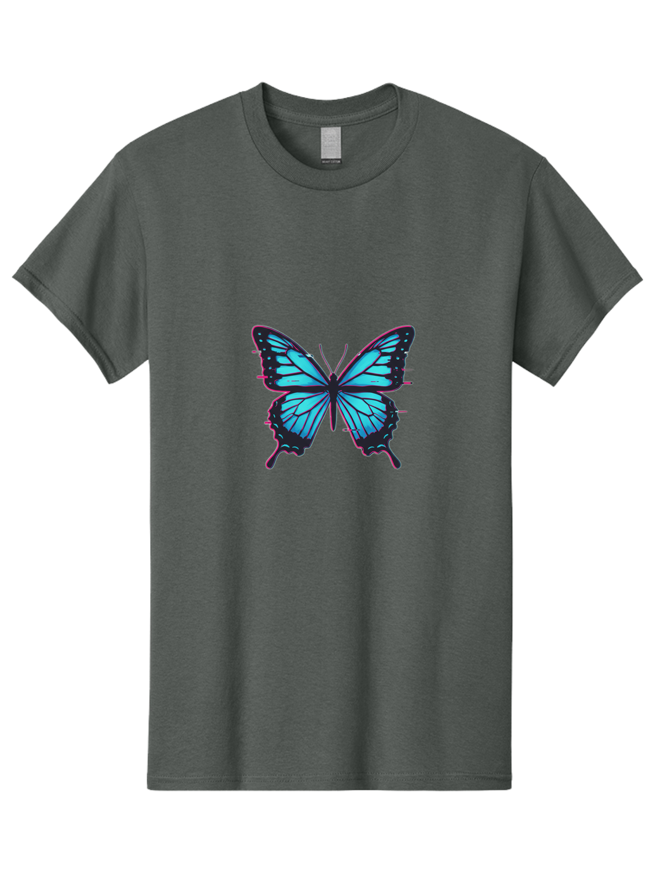 Blue-Butterfly-1 Men'S Graphic Tee, 100% Cotton, Comfortable Casual Summer Wear, Machine Washable, Vintage Camera, Old Camera, Antique Camera, Black Camera, Classic Photography, Photography Equipment, Nostalgic Device, Film Camera, Camera Art Bah596