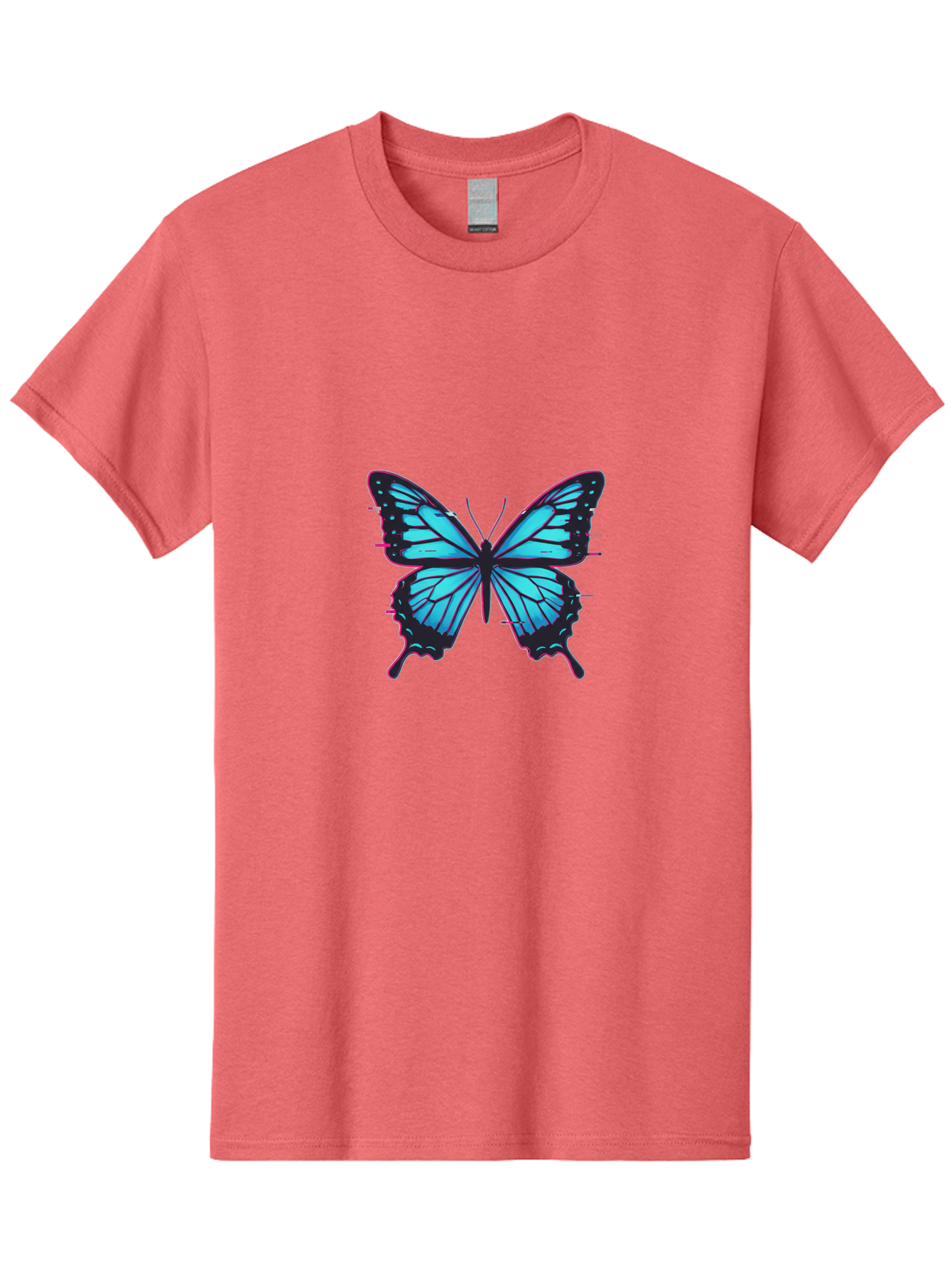 Blue-Butterfly-1 Men'S Graphic Tee, 100% Cotton, Comfortable Casual Summer Wear, Machine Washable, Vintage Camera, Old Camera, Antique Camera, Black Camera, Classic Photography, Photography Equipment, Nostalgic Device, Film Camera, Camera Art Bah596