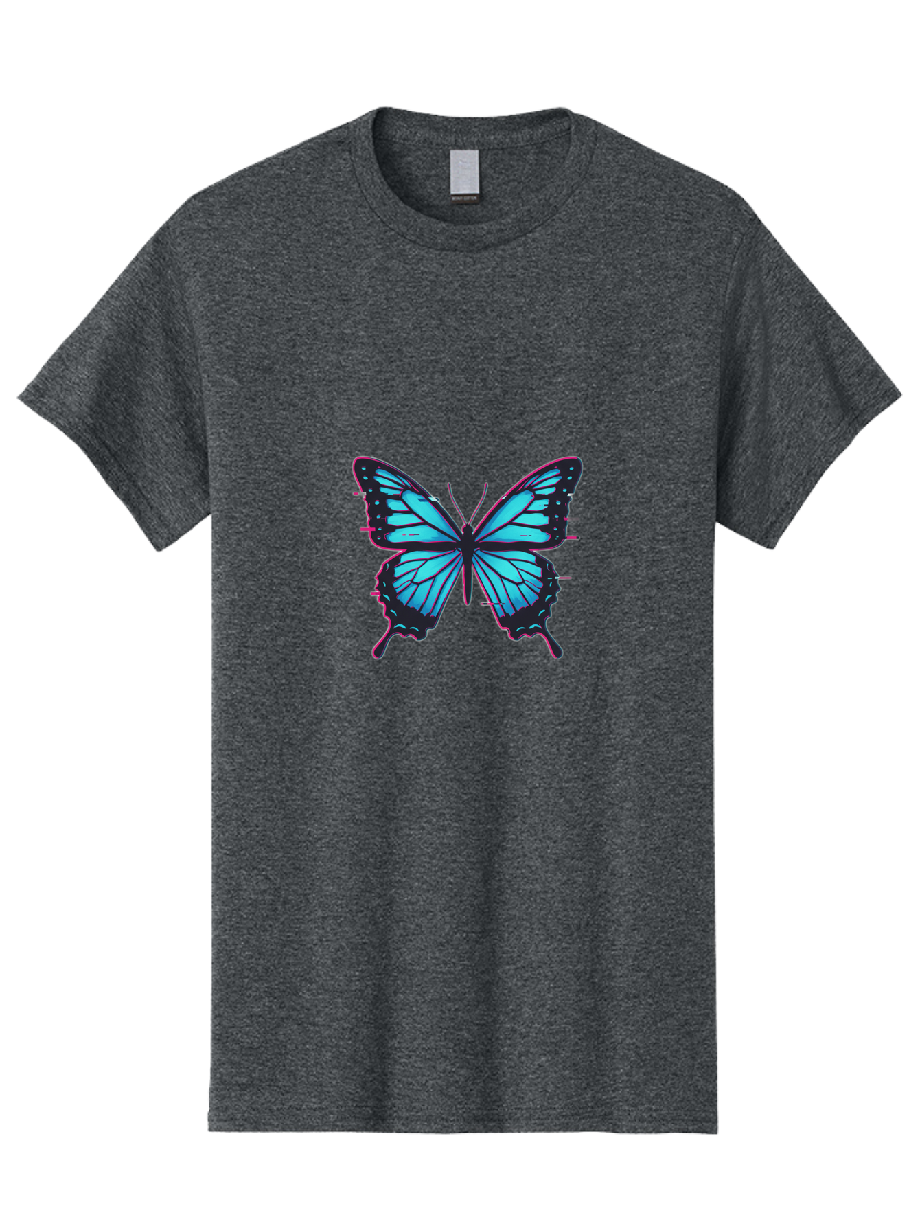 Blue-Butterfly-1 Men'S Graphic Tee, 100% Cotton, Comfortable Casual Summer Wear, Machine Washable, Vintage Camera, Old Camera, Antique Camera, Black Camera, Classic Photography, Photography Equipment, Nostalgic Device, Film Camera, Camera Art Bah596