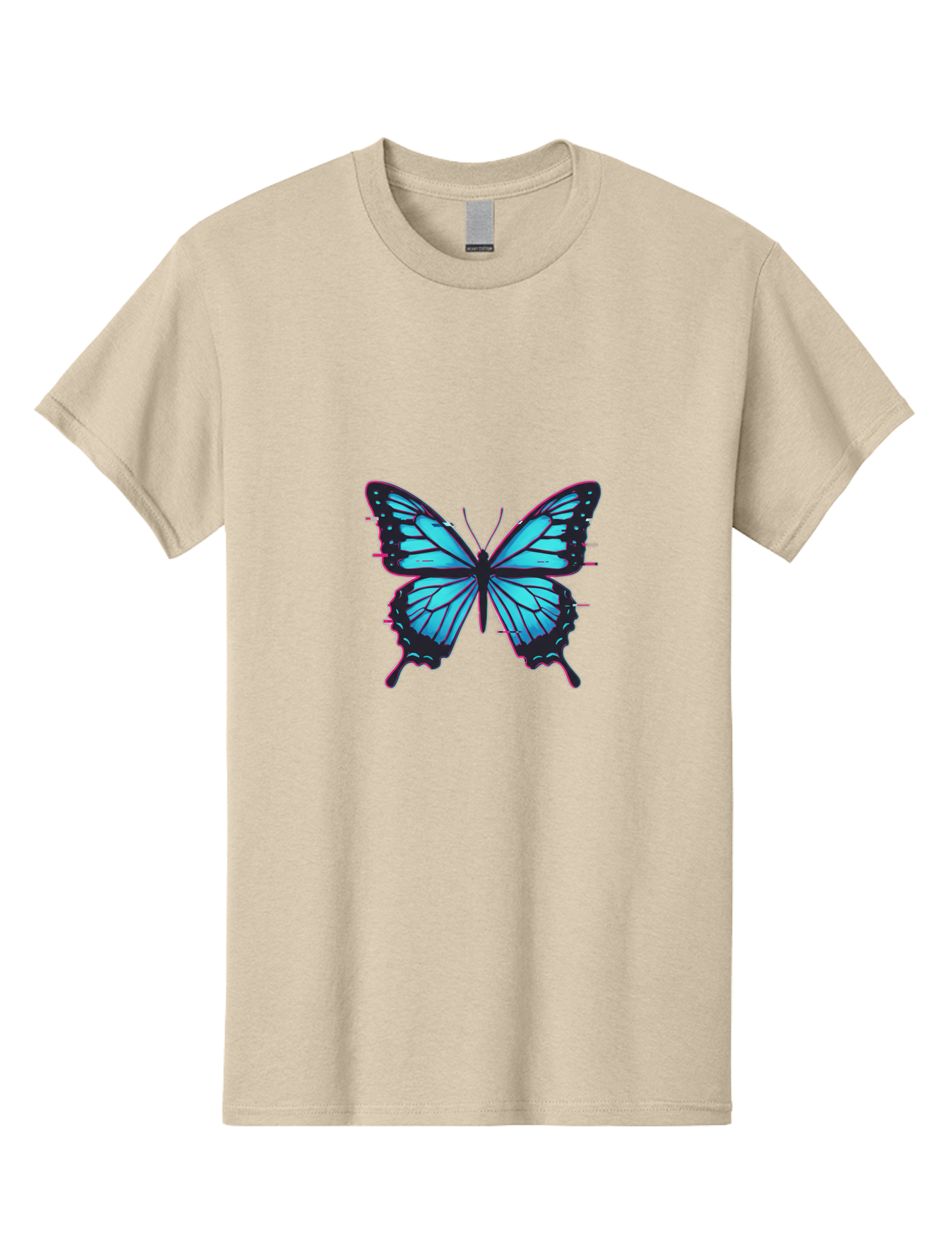 Blue-Butterfly-1 Men'S Graphic Tee, 100% Cotton, Comfortable Casual Summer Wear, Machine Washable, Vintage Camera, Old Camera, Antique Camera, Black Camera, Classic Photography, Photography Equipment, Nostalgic Device, Film Camera, Camera Art Bah596