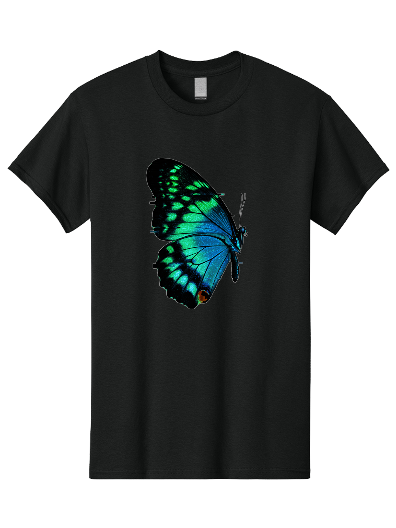 Blue-Butterfly-2 Men'S Graphic Tee, 100% Cotton, Comfortable Casual Summer Wear, Machine Washable, Vintage Camera, Old Camera, Antique Camera, Black Camera, Classic Photography, Photography Equipment, Nostalgic Device, Film Camera, Camera Art Bah597