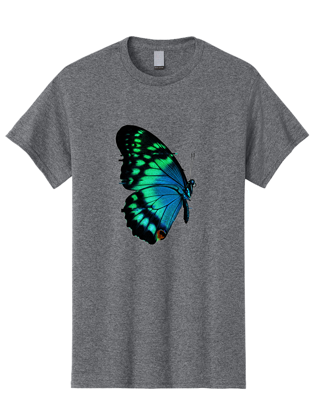 Blue-Butterfly-2 Men'S Graphic Tee, 100% Cotton, Comfortable Casual Summer Wear, Machine Washable, Vintage Camera, Old Camera, Antique Camera, Black Camera, Classic Photography, Photography Equipment, Nostalgic Device, Film Camera, Camera Art Bah597