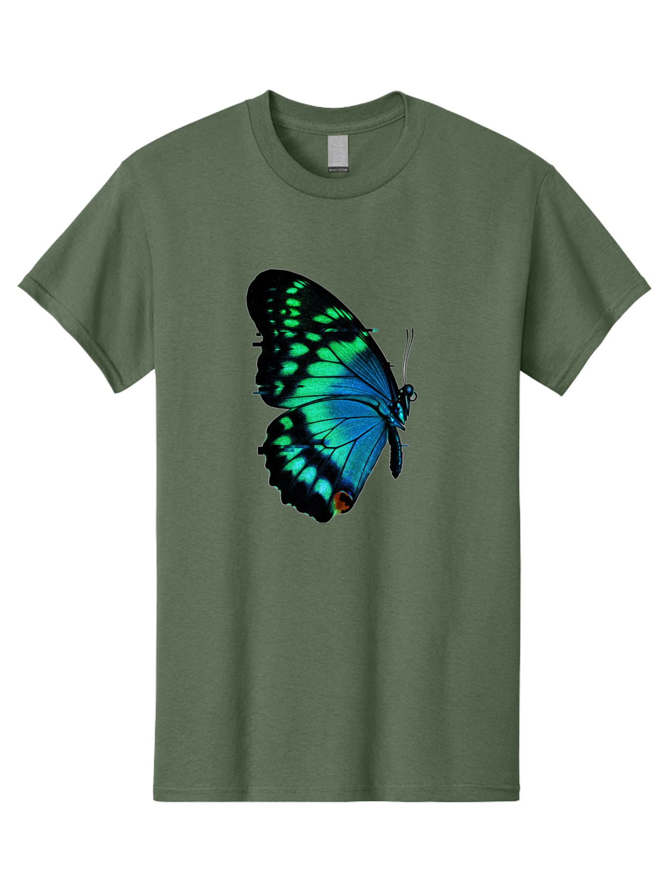 Blue-Butterfly-2 Men'S Graphic Tee, 100% Cotton, Comfortable Casual Summer Wear, Machine Washable, Vintage Camera, Old Camera, Antique Camera, Black Camera, Classic Photography, Photography Equipment, Nostalgic Device, Film Camera, Camera Art Bah597