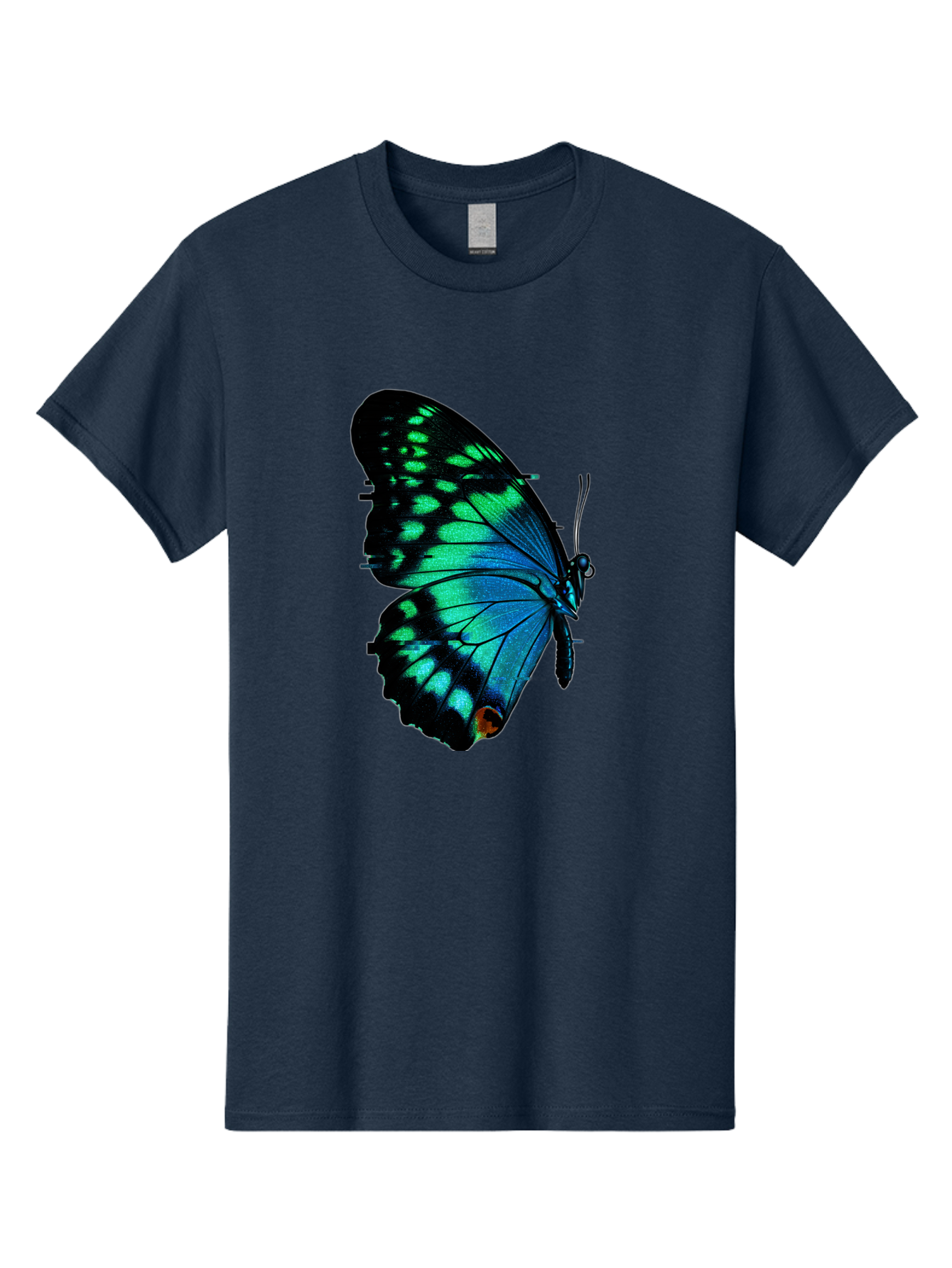 Blue-Butterfly-2 Men'S Graphic Tee, 100% Cotton, Comfortable Casual Summer Wear, Machine Washable, Vintage Camera, Old Camera, Antique Camera, Black Camera, Classic Photography, Photography Equipment, Nostalgic Device, Film Camera, Camera Art Bah597